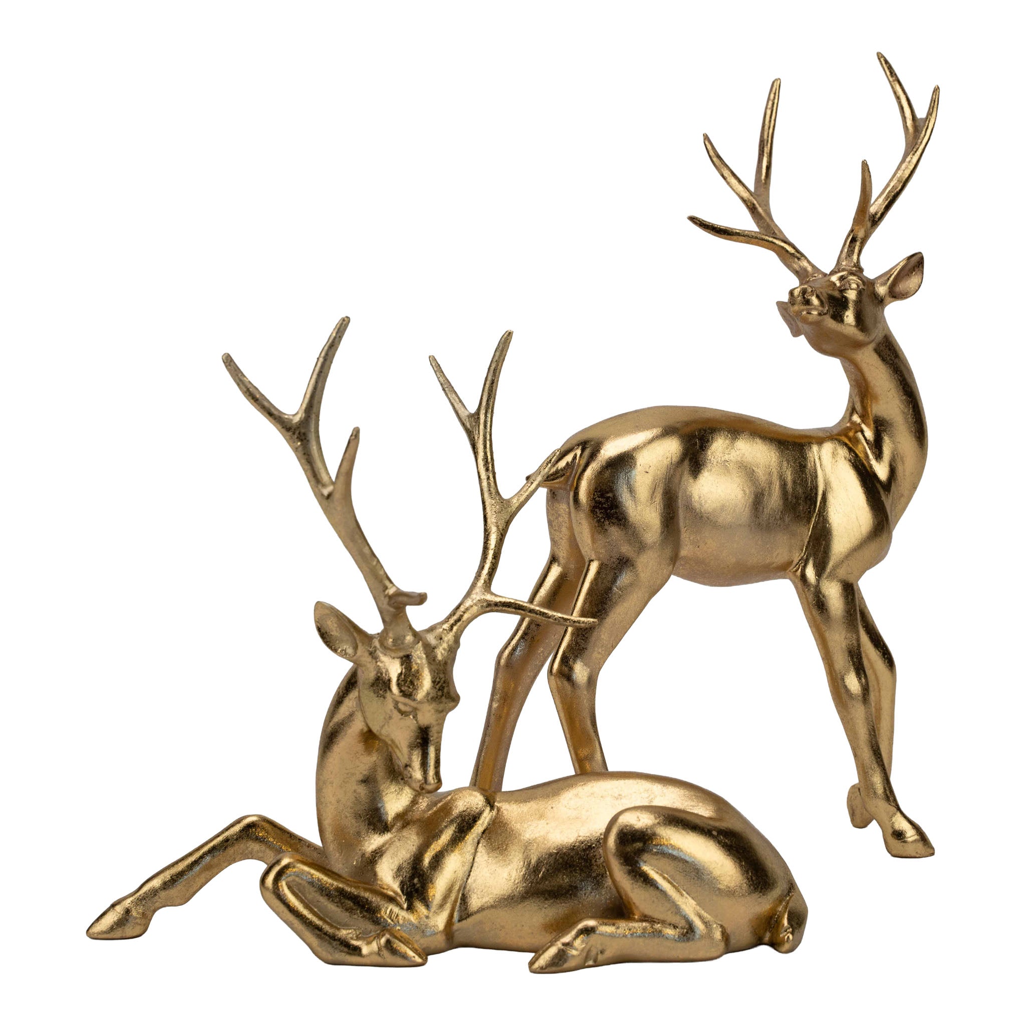 Gold Modern Deers Set of 2 - Seasonal Decor