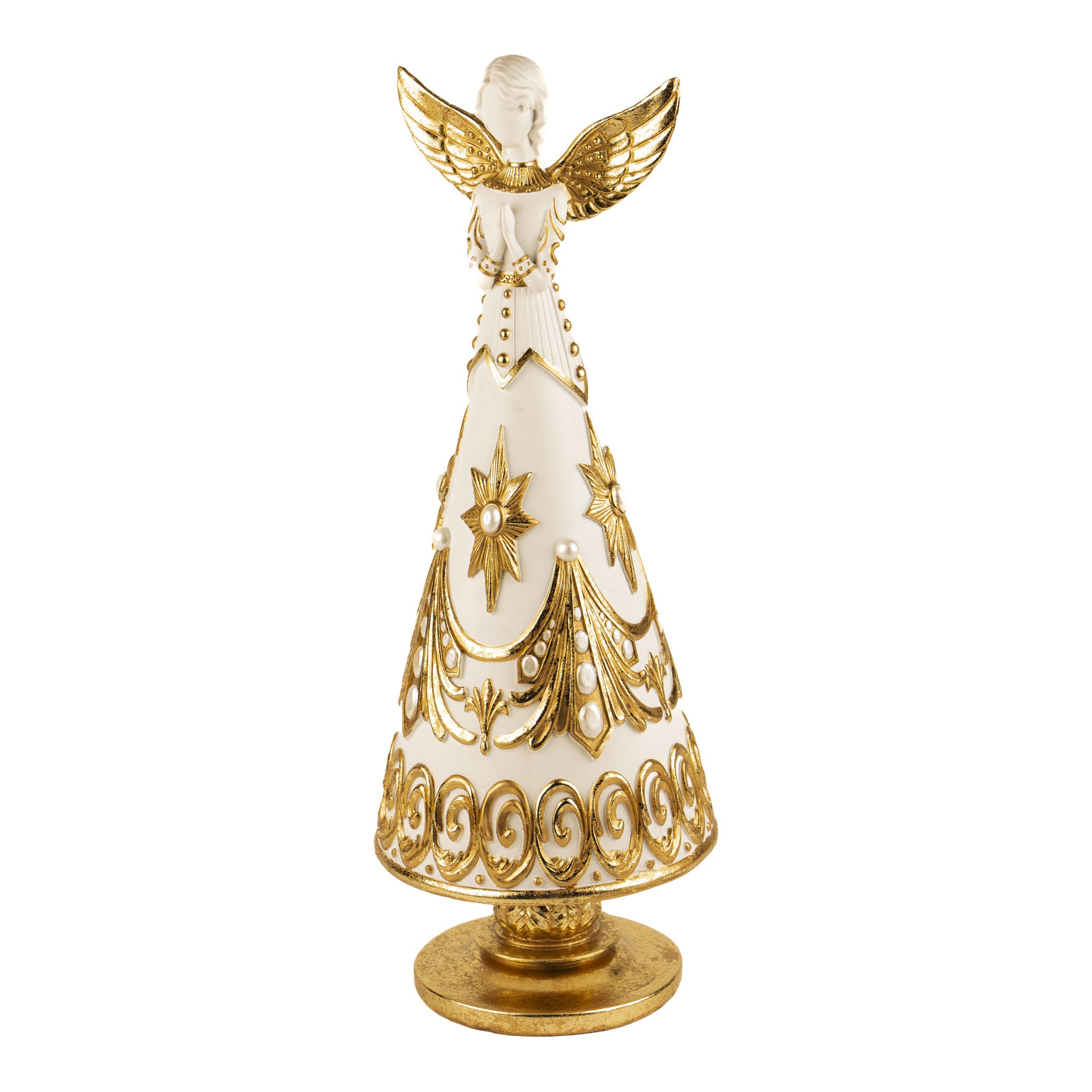 40cm Praying Angel White Gold - Seasonal Decor