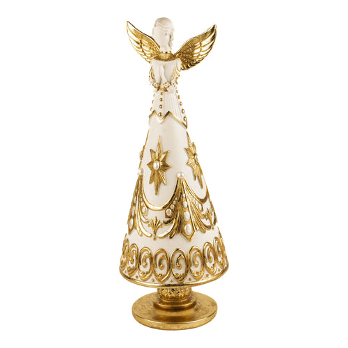 40cm Praying Angel White Gold - Seasonal Decor