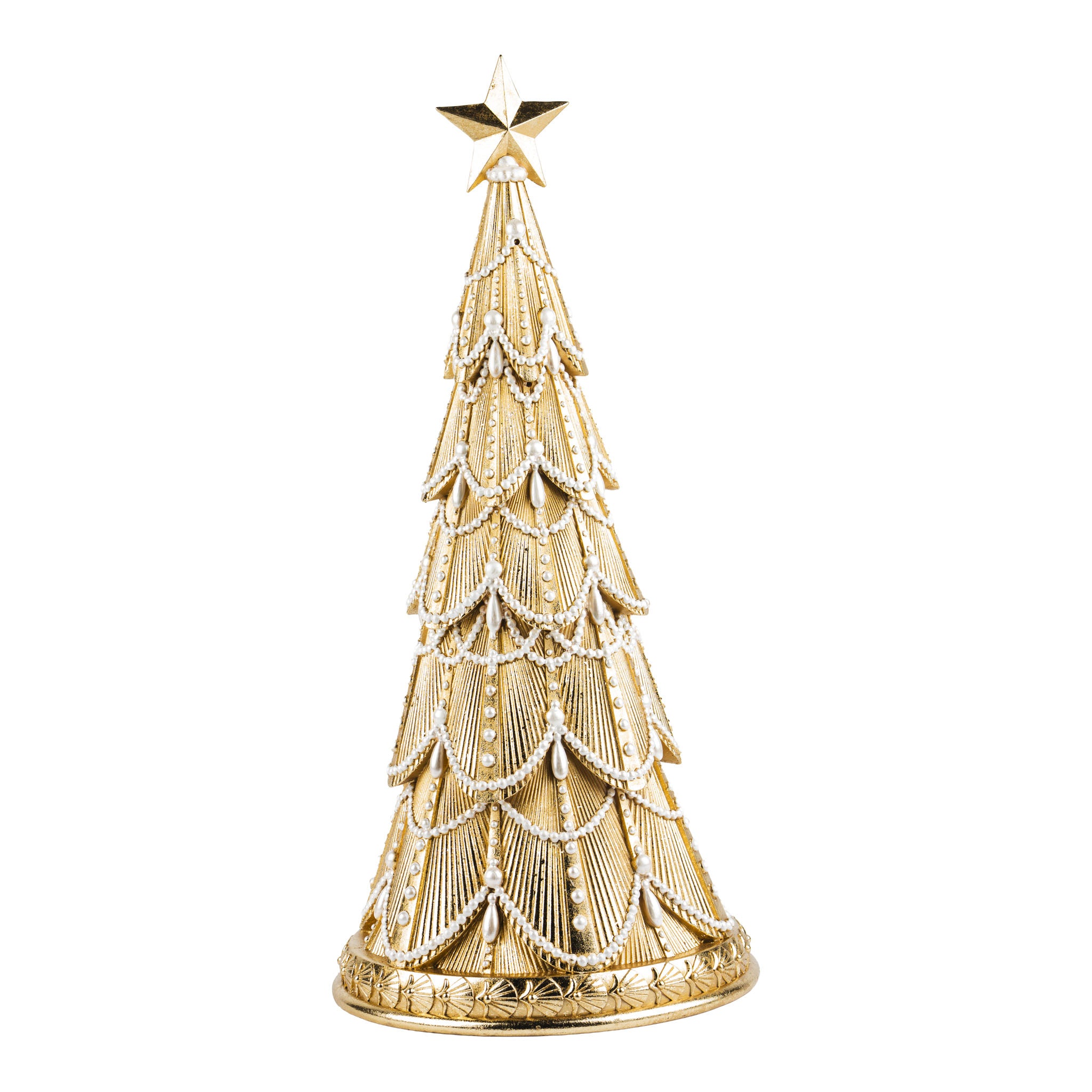 46cm Golden Pearl Swag Tree - Seasonal Decor