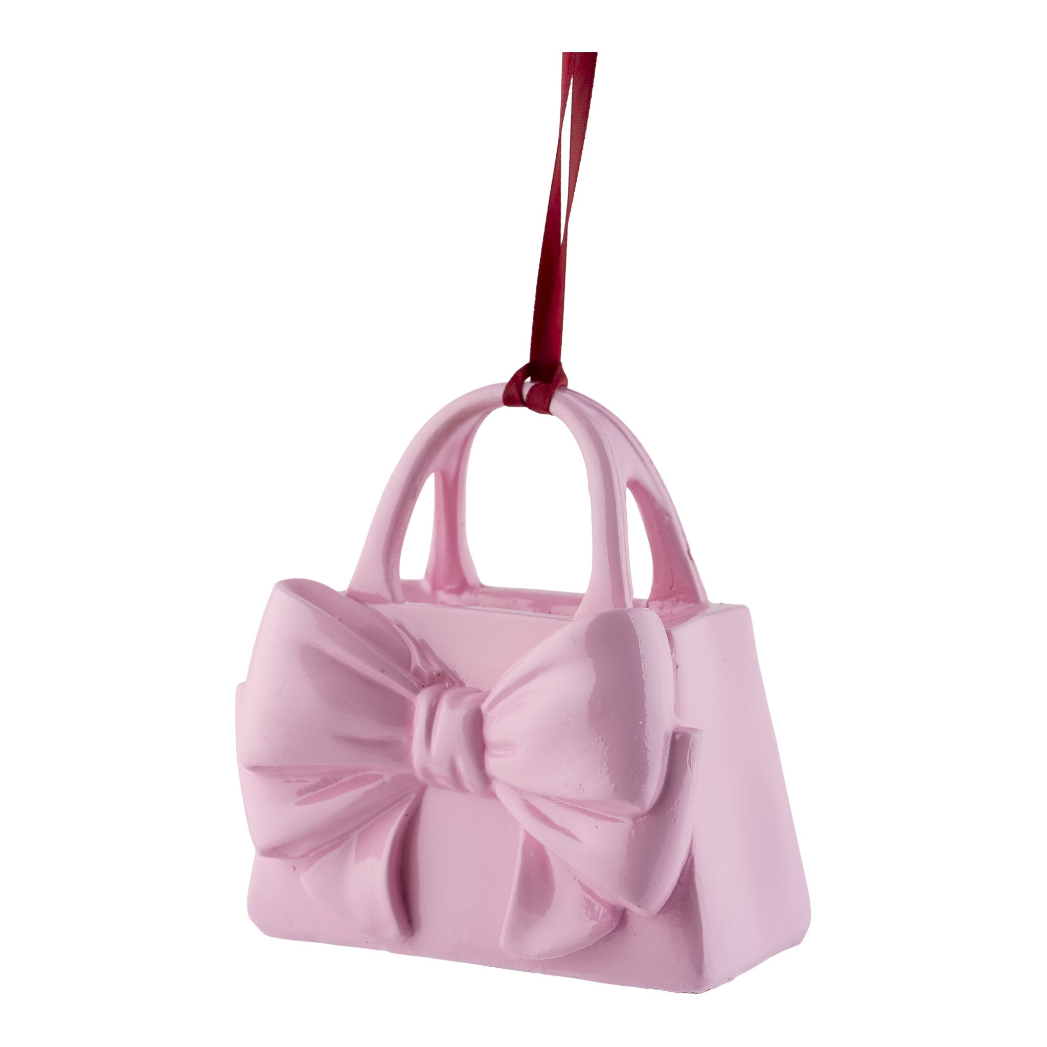10cm Pink Black Handbag Ornaments 2 Assorted - Seasonal Decor