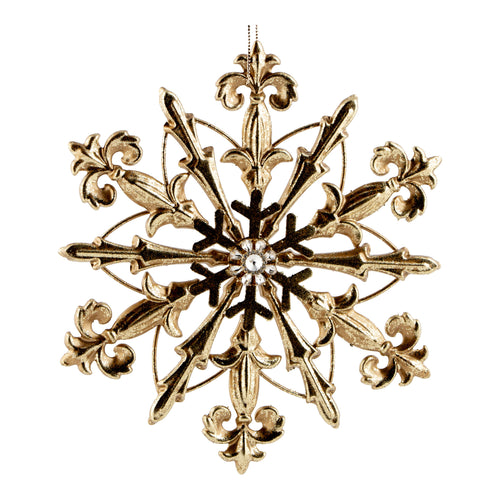20cm Gold Snowflake Hanging - Seasonal Decor