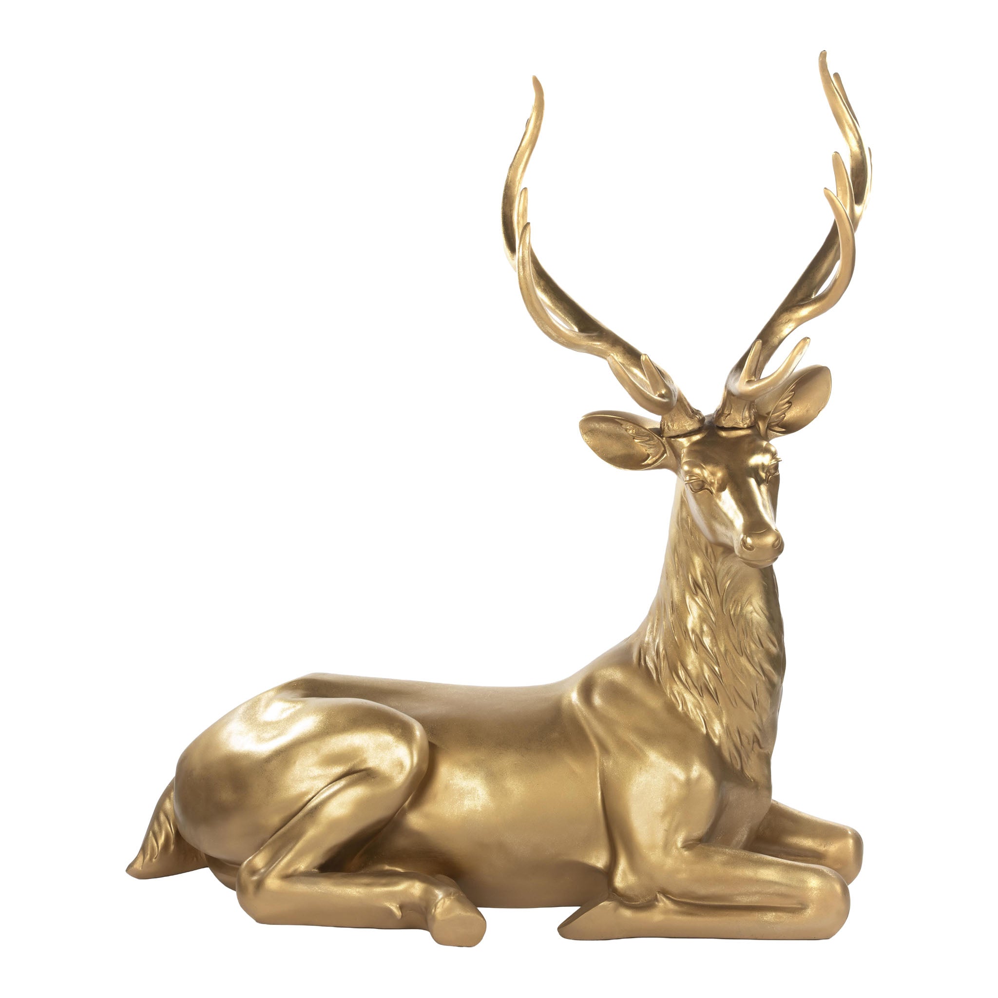 126cm Golden Lying Deer - Seasonal Decor