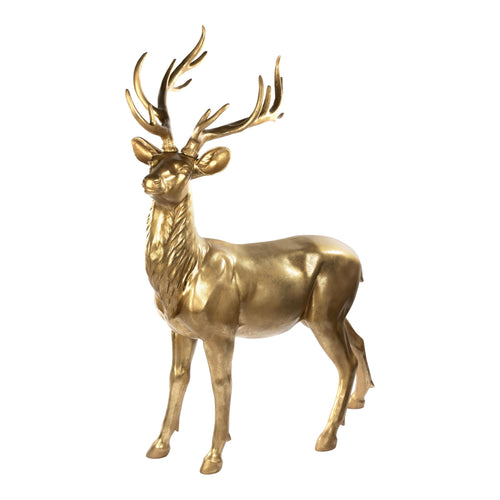 153cm Golden Standing Deer - Seasonal Decor