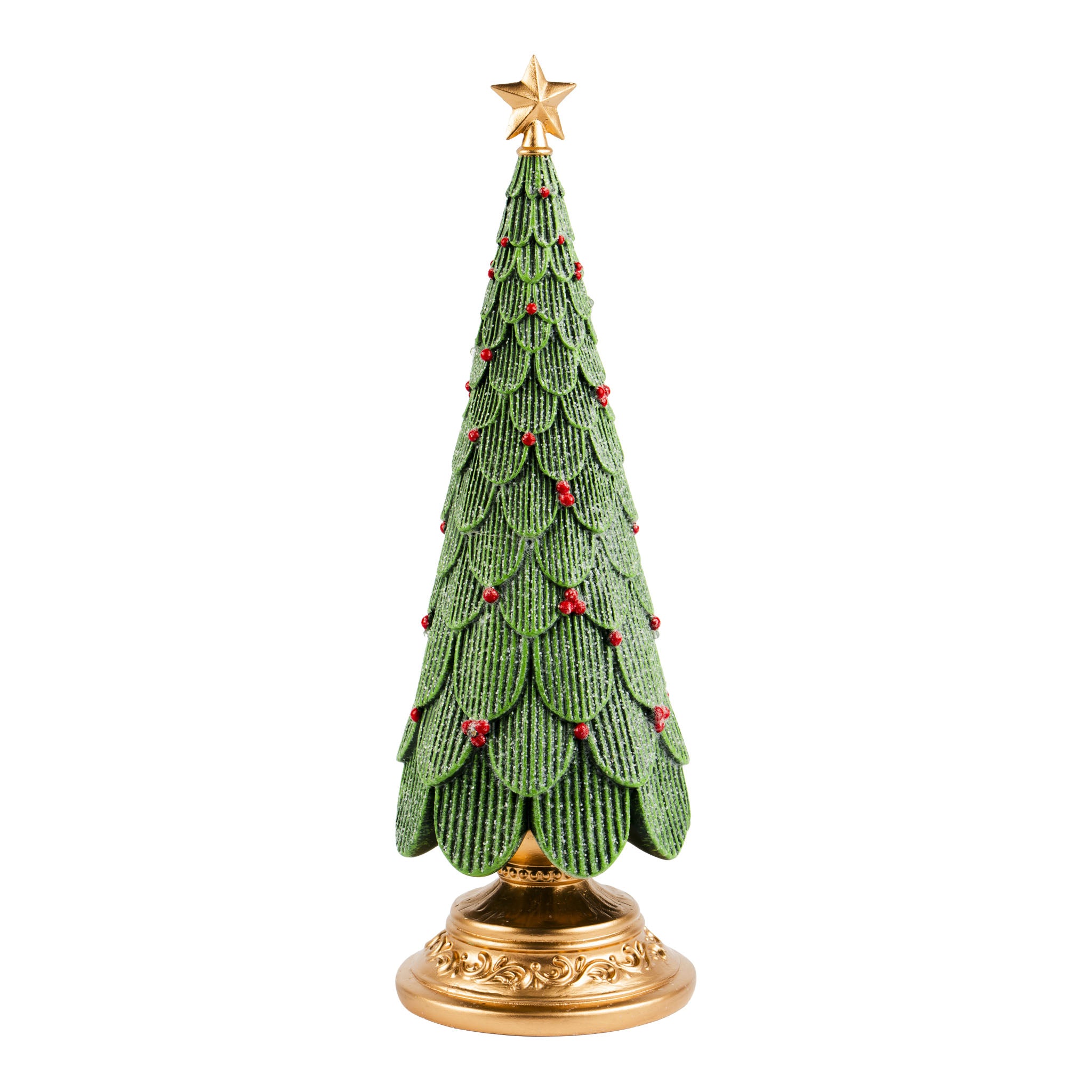 30cm Green Tree Red Berries - Seasonal Decor
