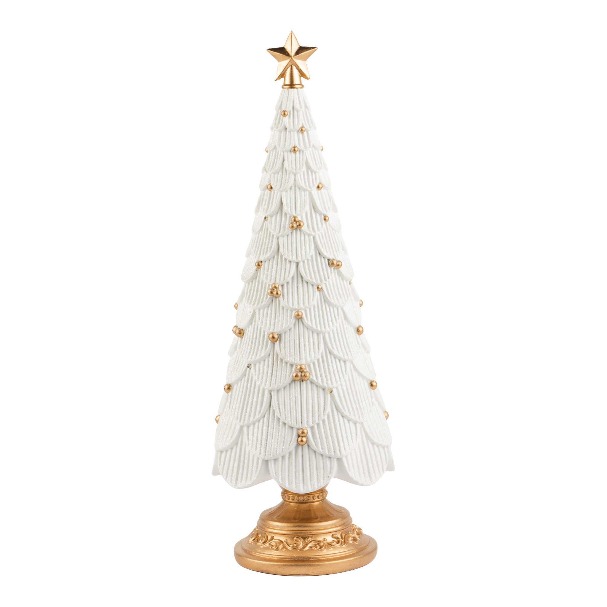 38cm Ivory Tree Gold Berries - Seasonal Decor