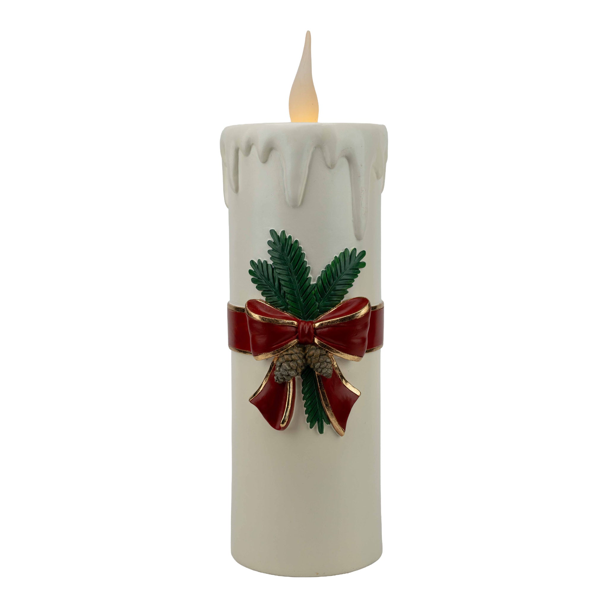 55cm White Christmas Candle - Seasonal Decor