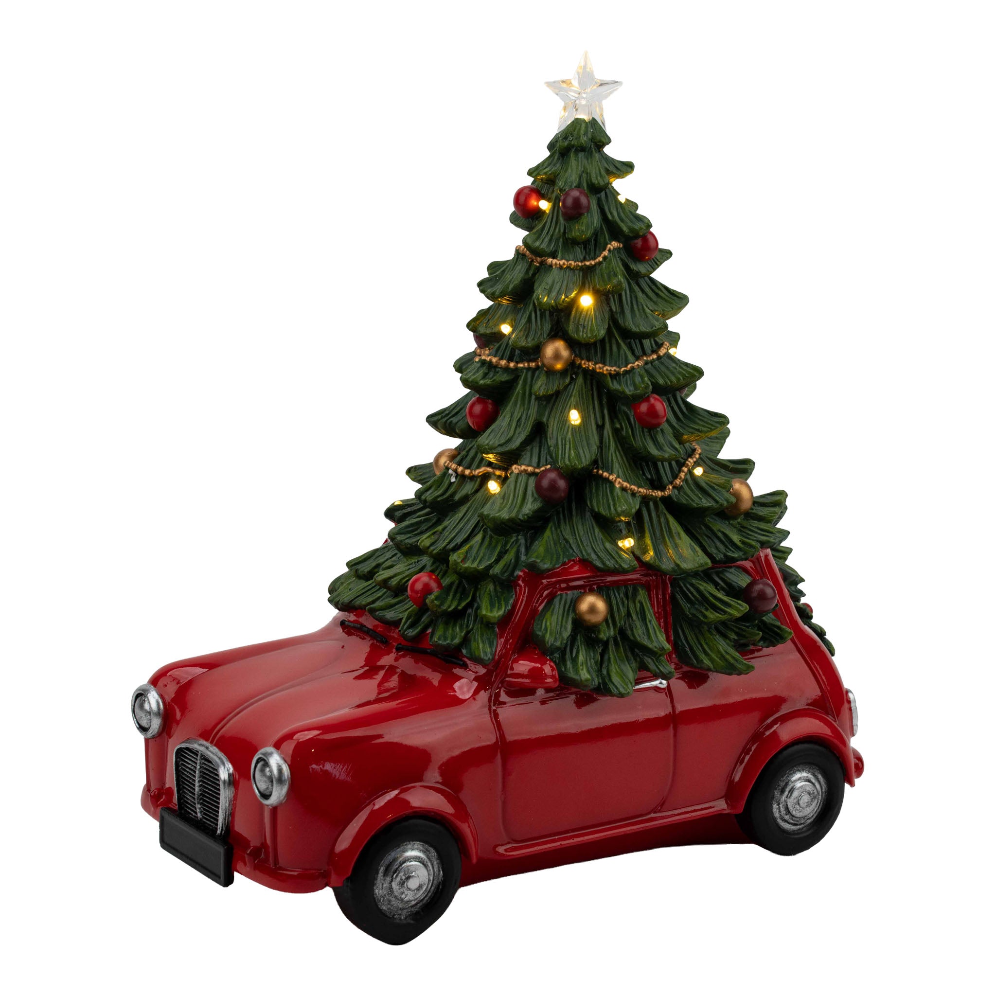 30cm Red Car Christmas Tree LED Star - Seasonal Decor
