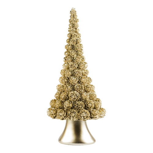 45cm Champagne Rosette Tree - Seasonal Decor