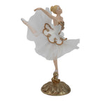 24cm Single Pointe White Gold Ballerina - Seasonal Decor