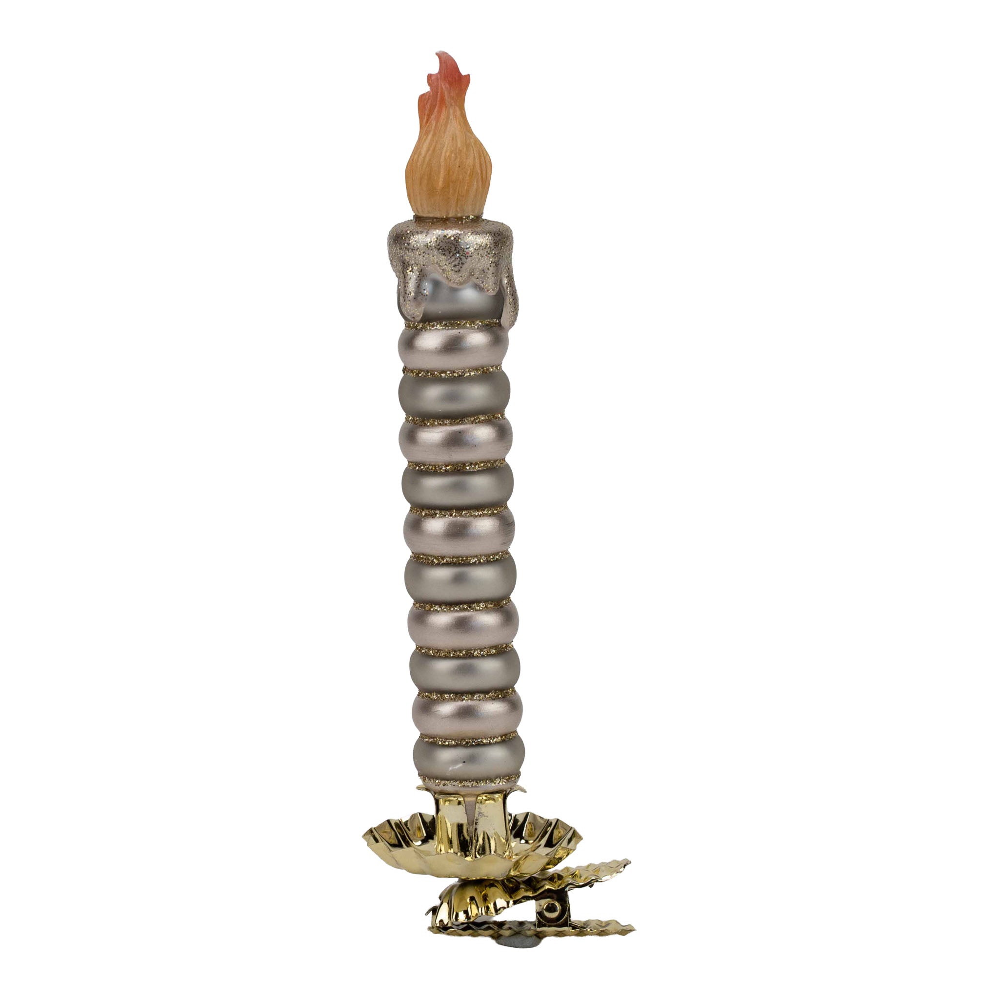 5cm Champagne Swirl Candle Clip Set of 6 - Seasonal Decor