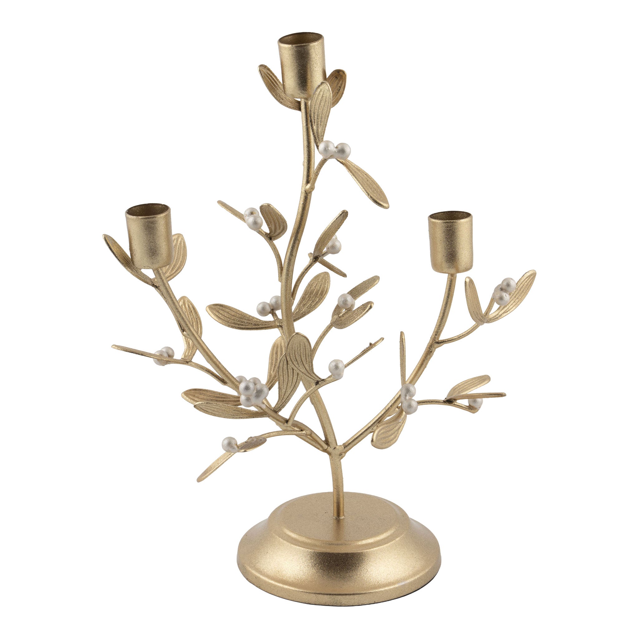 30cm Gold Leaf Candelabra - Seasonal Decor