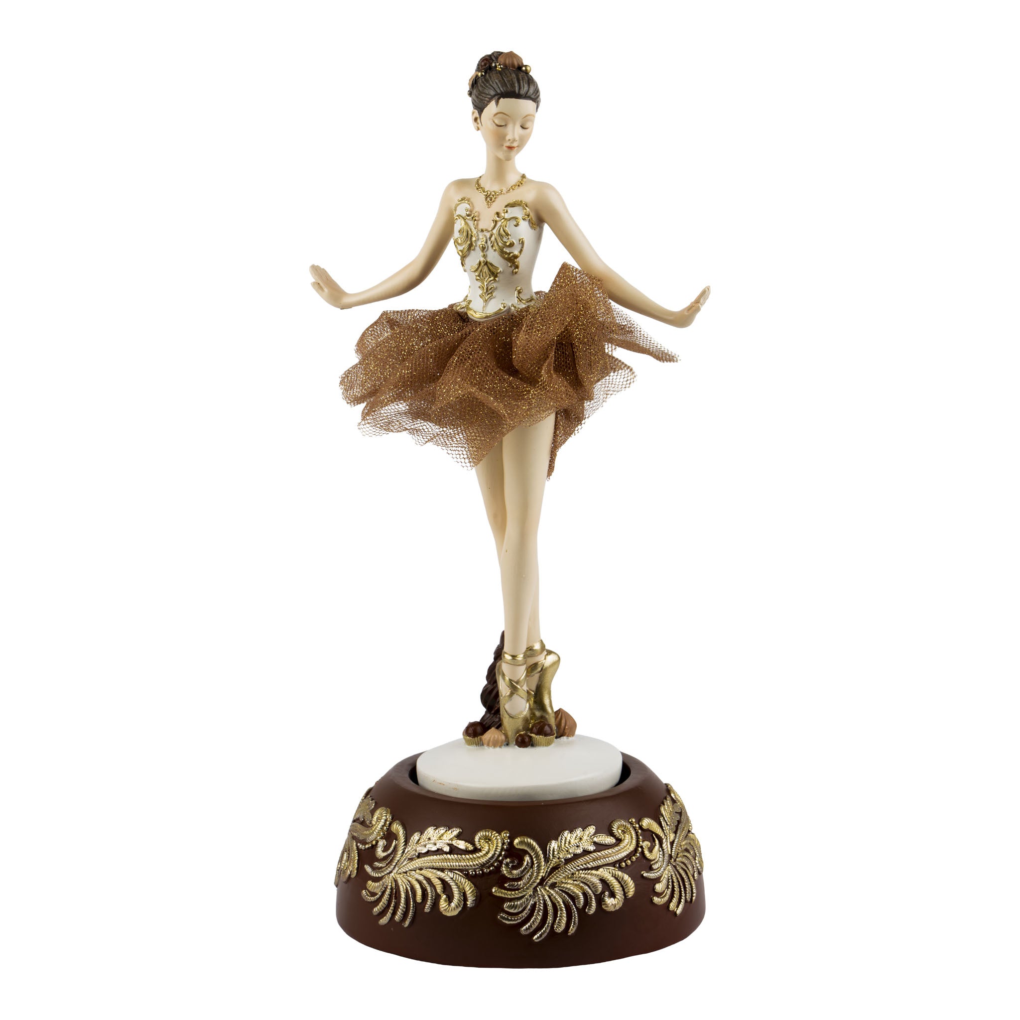 17cm Chocolate Ballerina Musical Box - Seasonal Decor