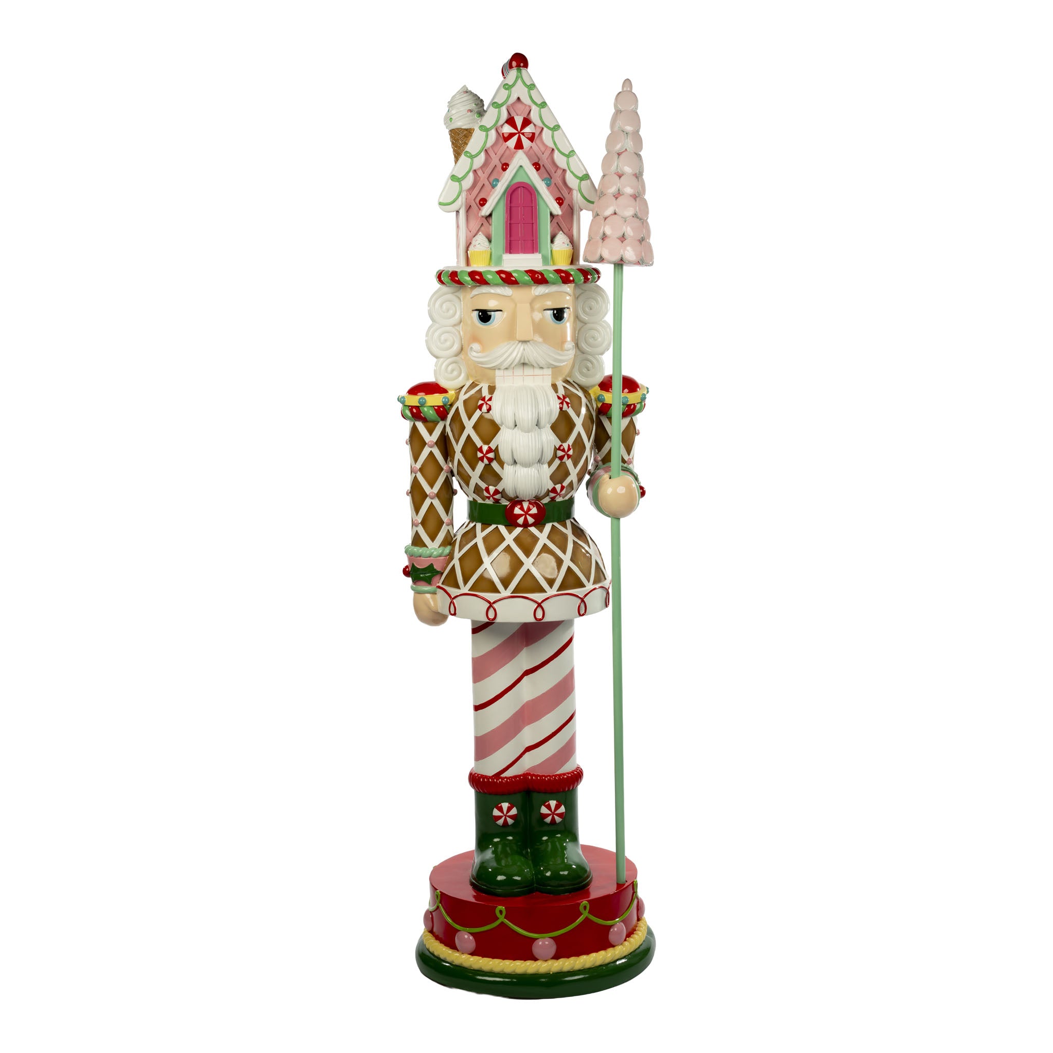 180cm Candy Gingerbread Nutcracker - Seasonal Decor