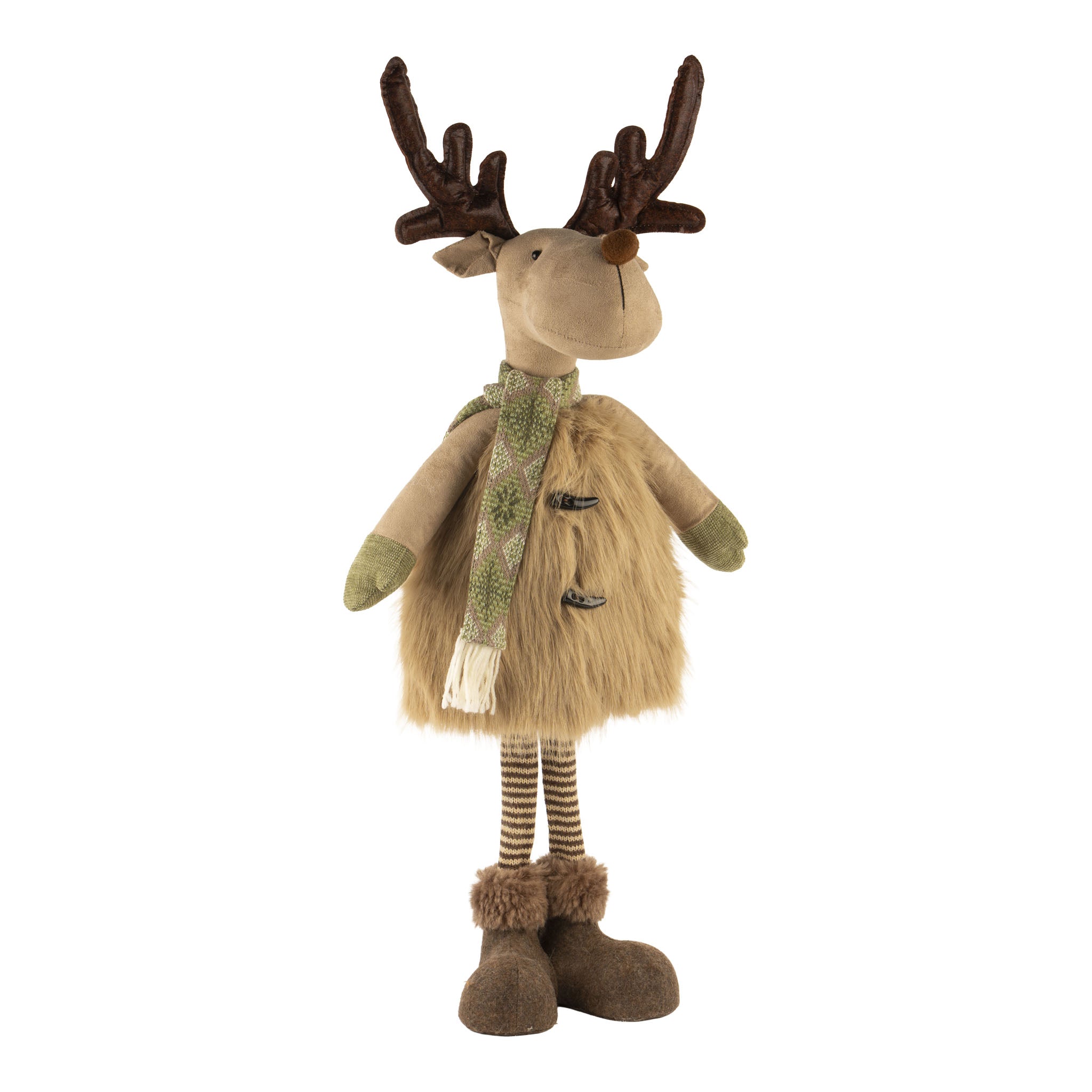 68cm Standing Natural Girl Moose - Seasonal Decor