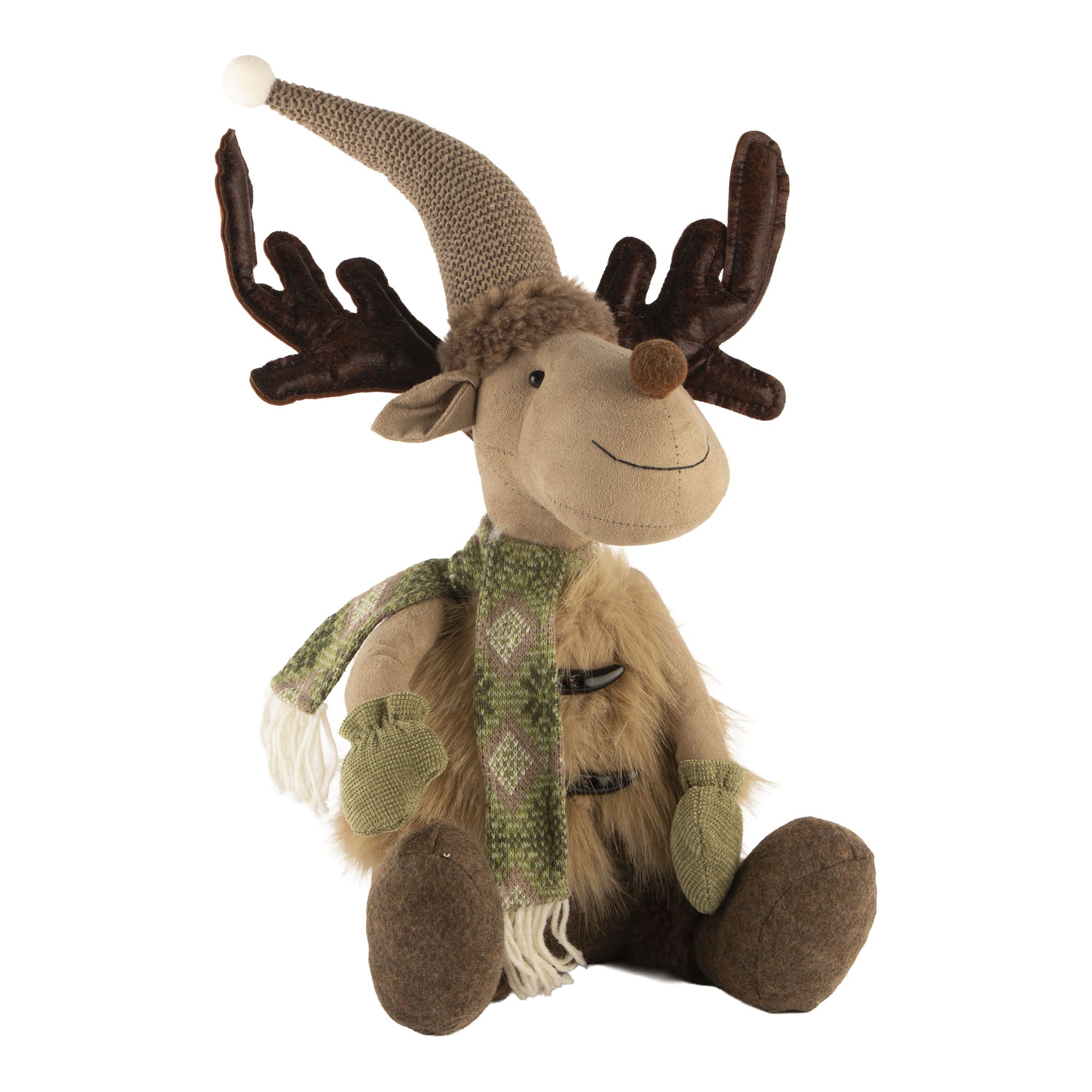 50cm Sitting Moose Natural - Seasonal Decor