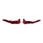 Set of 2 18cm Burgundy Glitter Bird Clip on - Seasonal Decor
