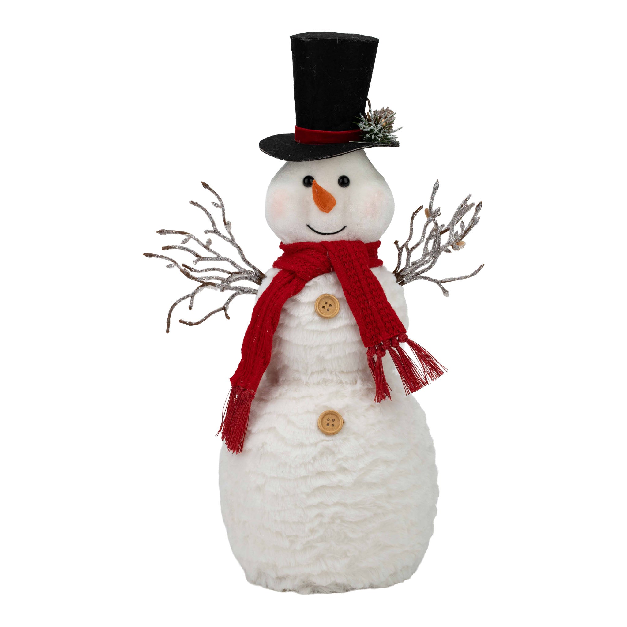 45cm Traditional Snowman with Top Hat - Seasonal Decor
