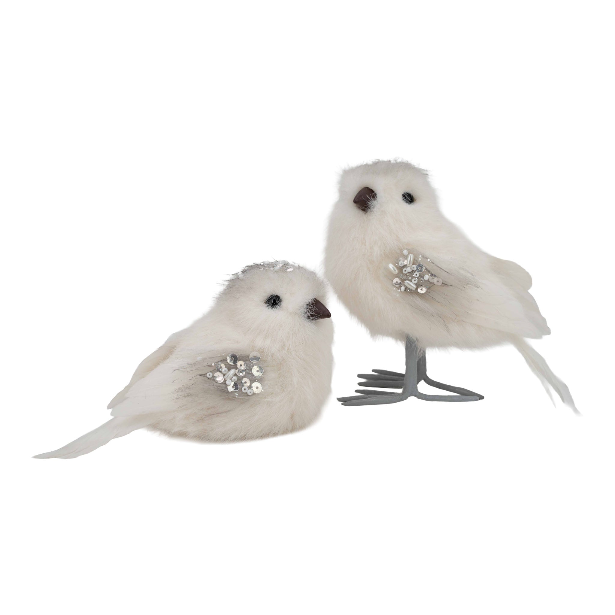 Set of 2 Sitting Bird & Standing Bird - Seasonal Decor