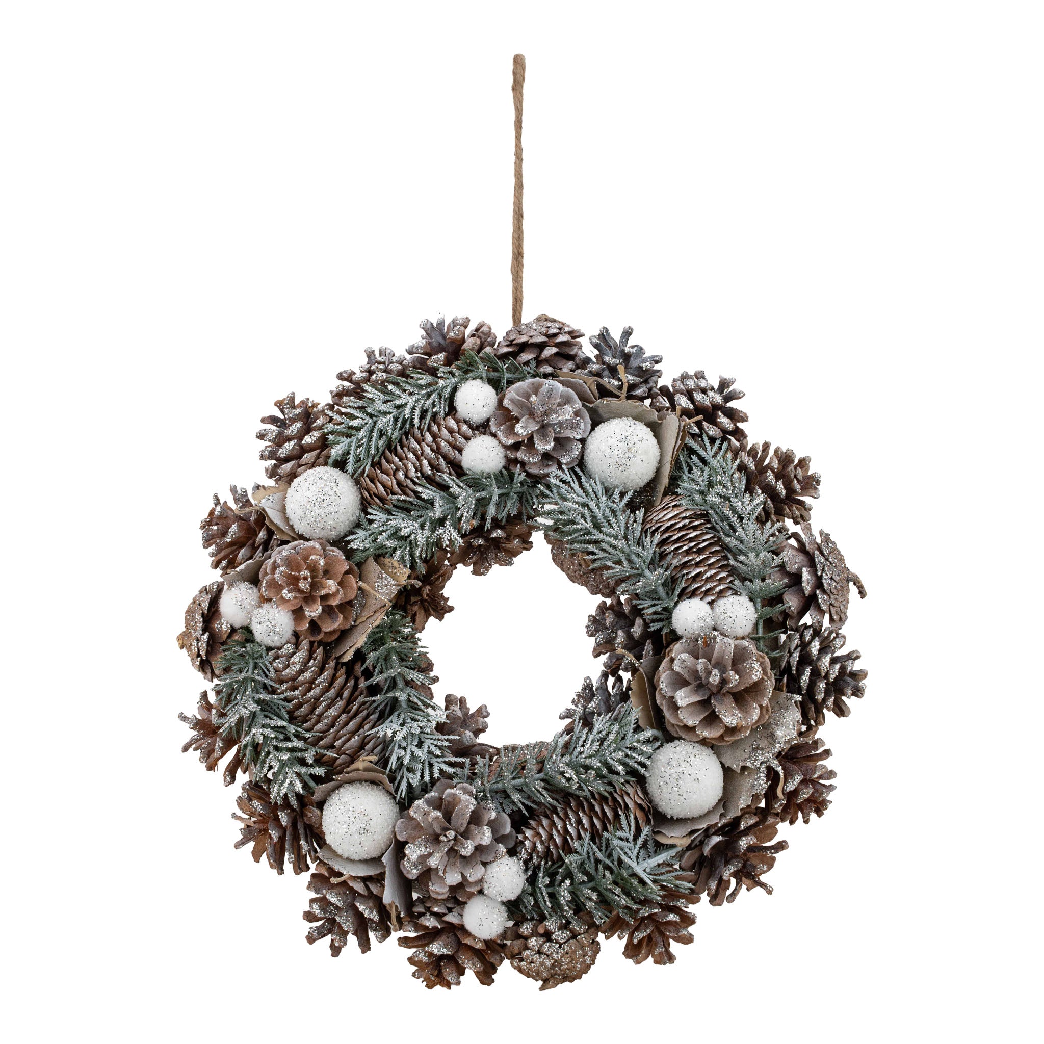 33cm Silver Wreath Candle Holder - Seasonal Decor