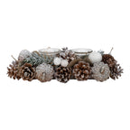Silver Double Candle Holder - Seasonal Decor