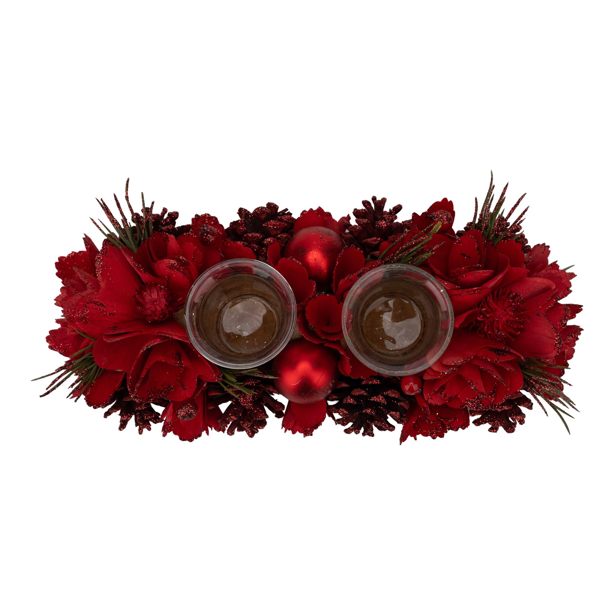 Red Double Candle Holder - Seasonal Decor