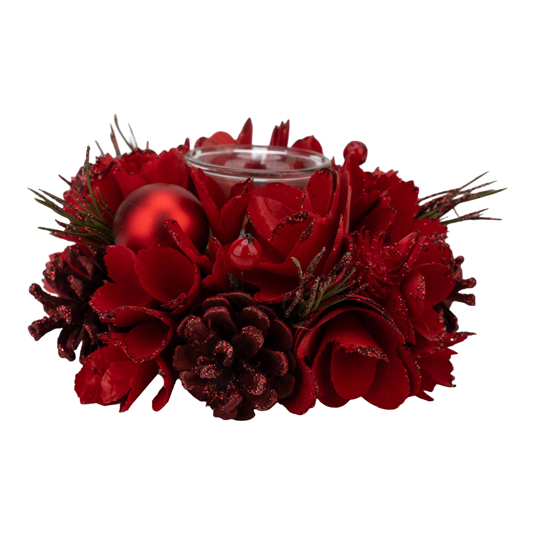 Red Single Candle Holder - Seasonal Decor