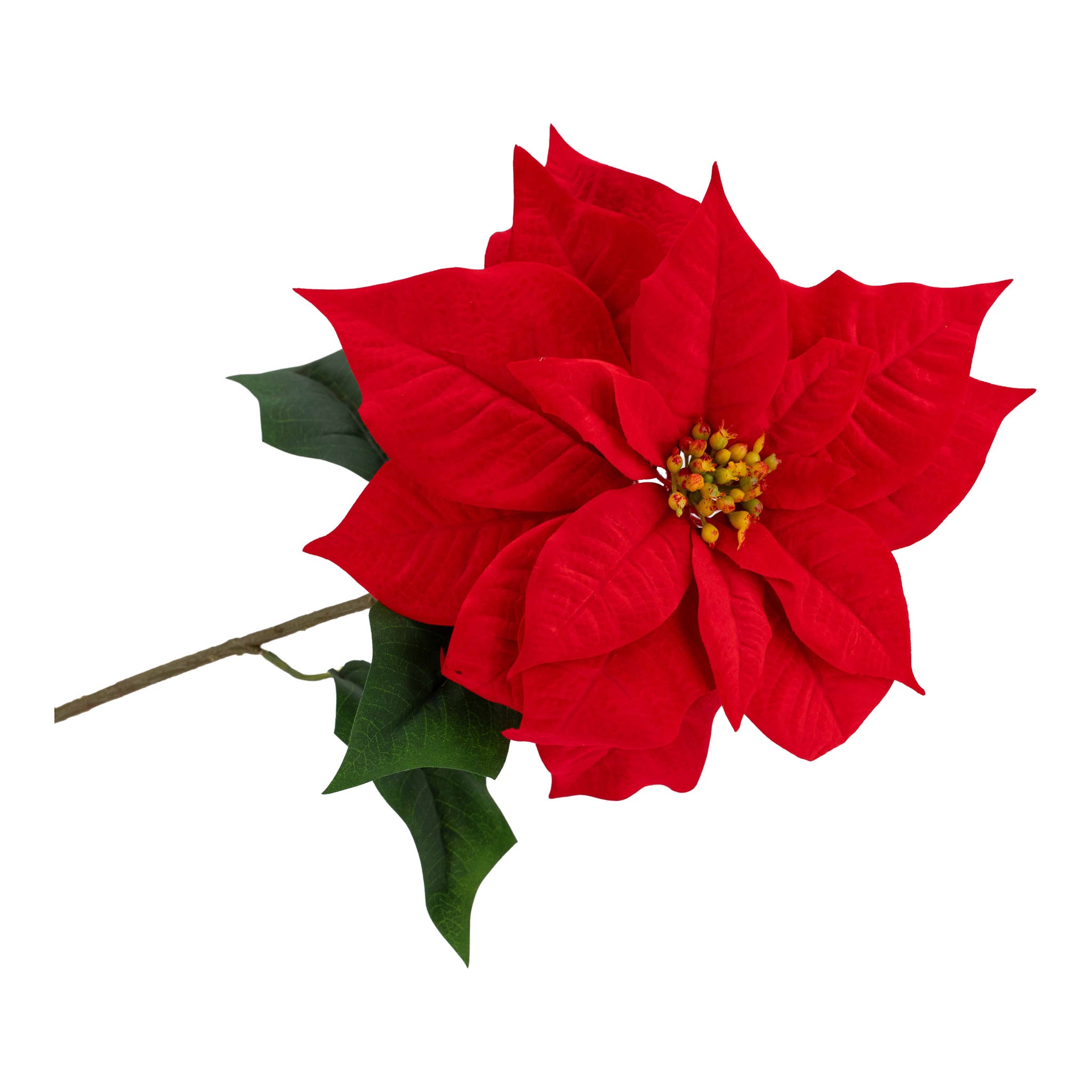 71cm Red Poinsettia Stem - Seasonal Decor