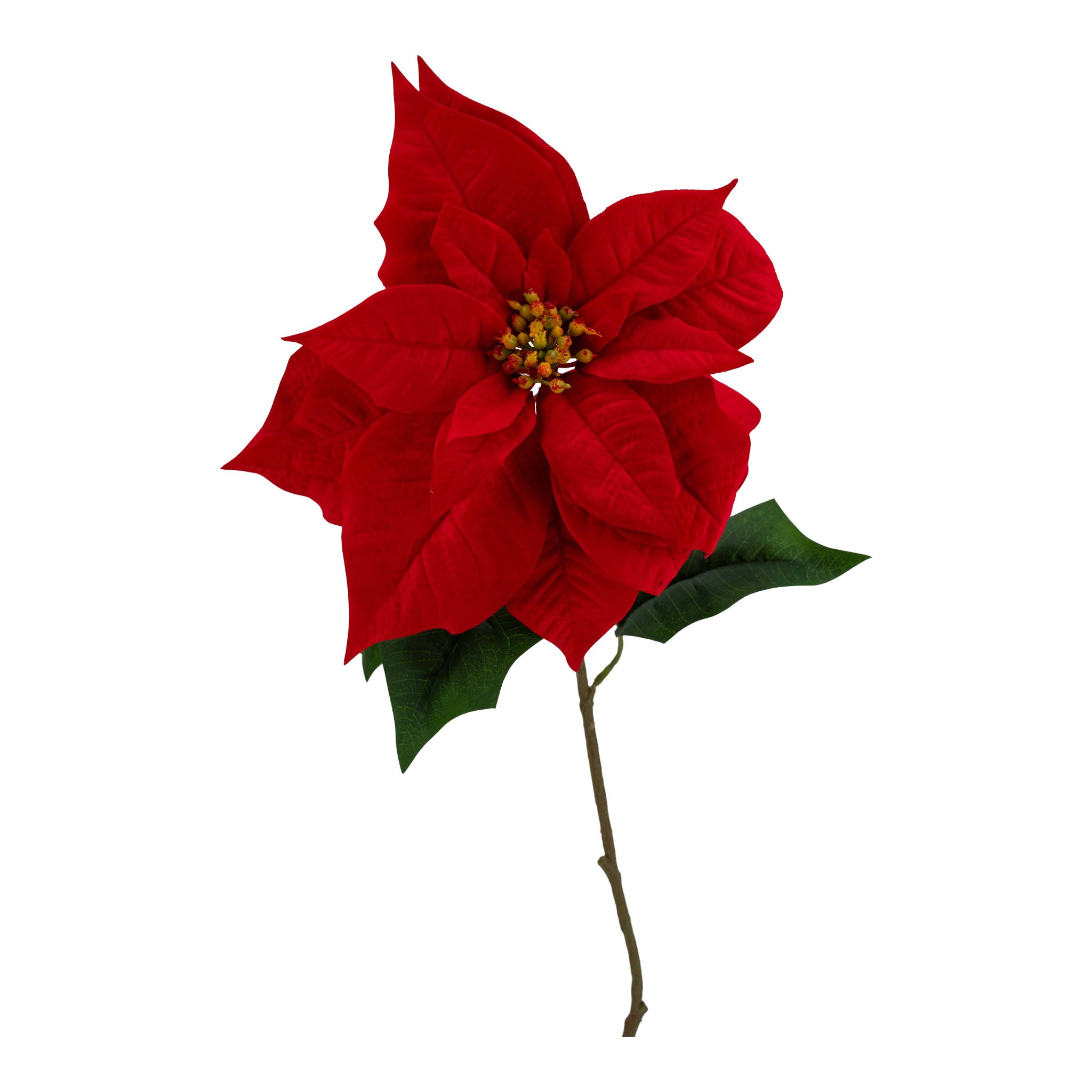 71cm Red Poinsettia Stem - Seasonal Decor