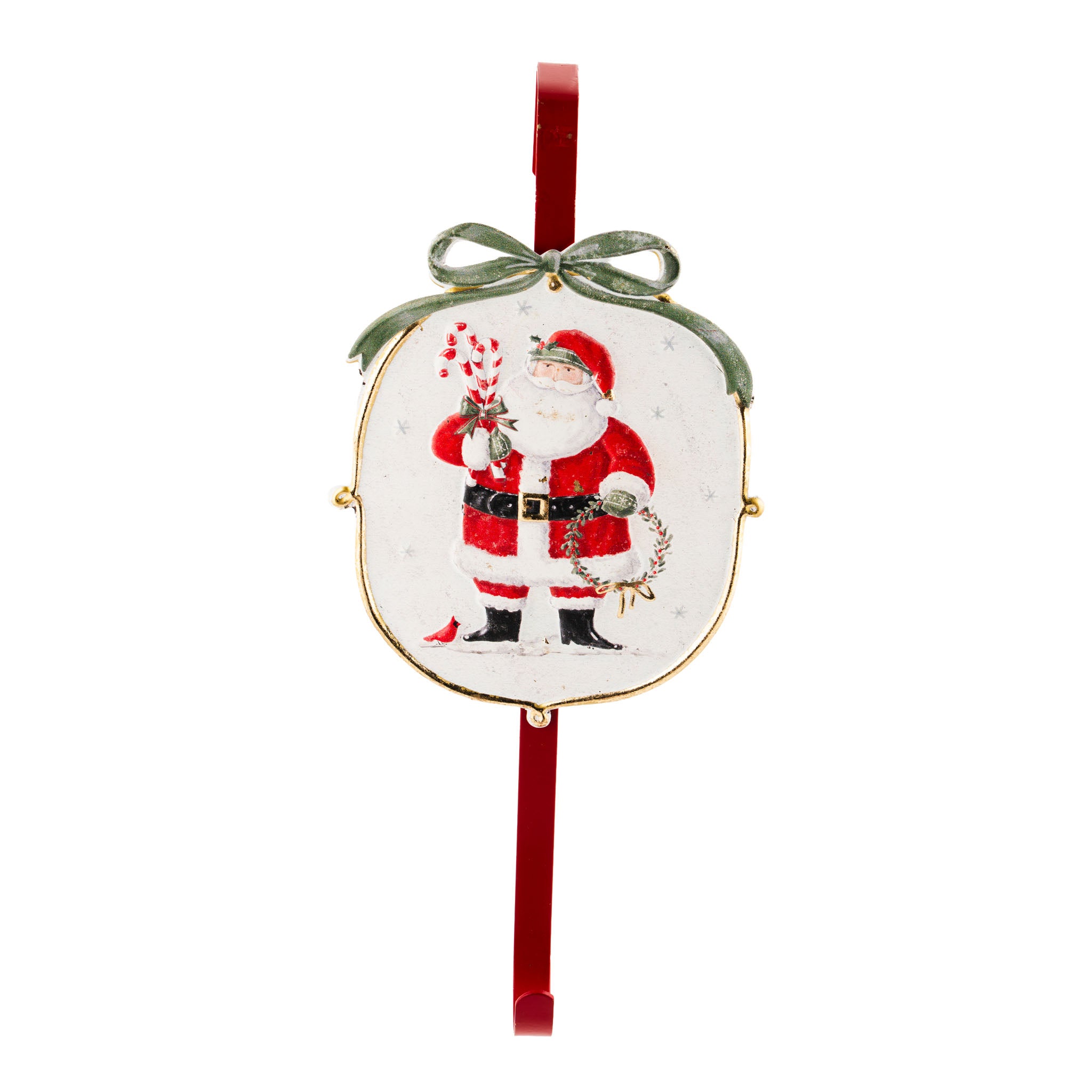 21cm Red Santa Wreath Hanger - Seasonal Decor