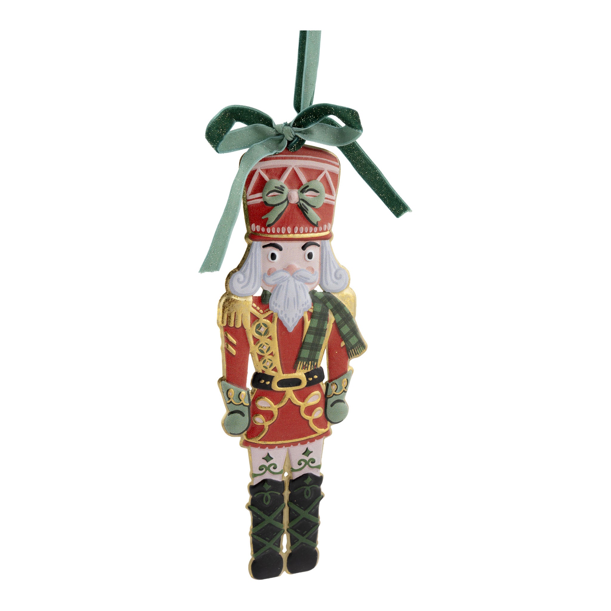 24cm Red Green Nutcracker Hanging Ornament - Seasonal Decor