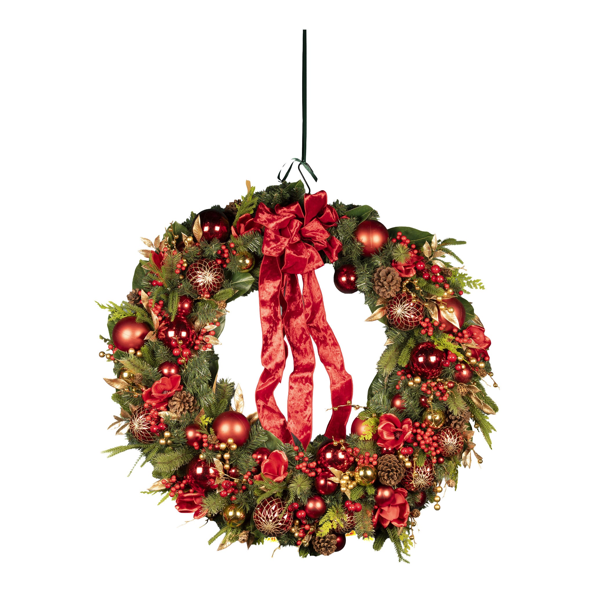 105cm Red & Gold Exquisite Wreath - Seasonal Decor