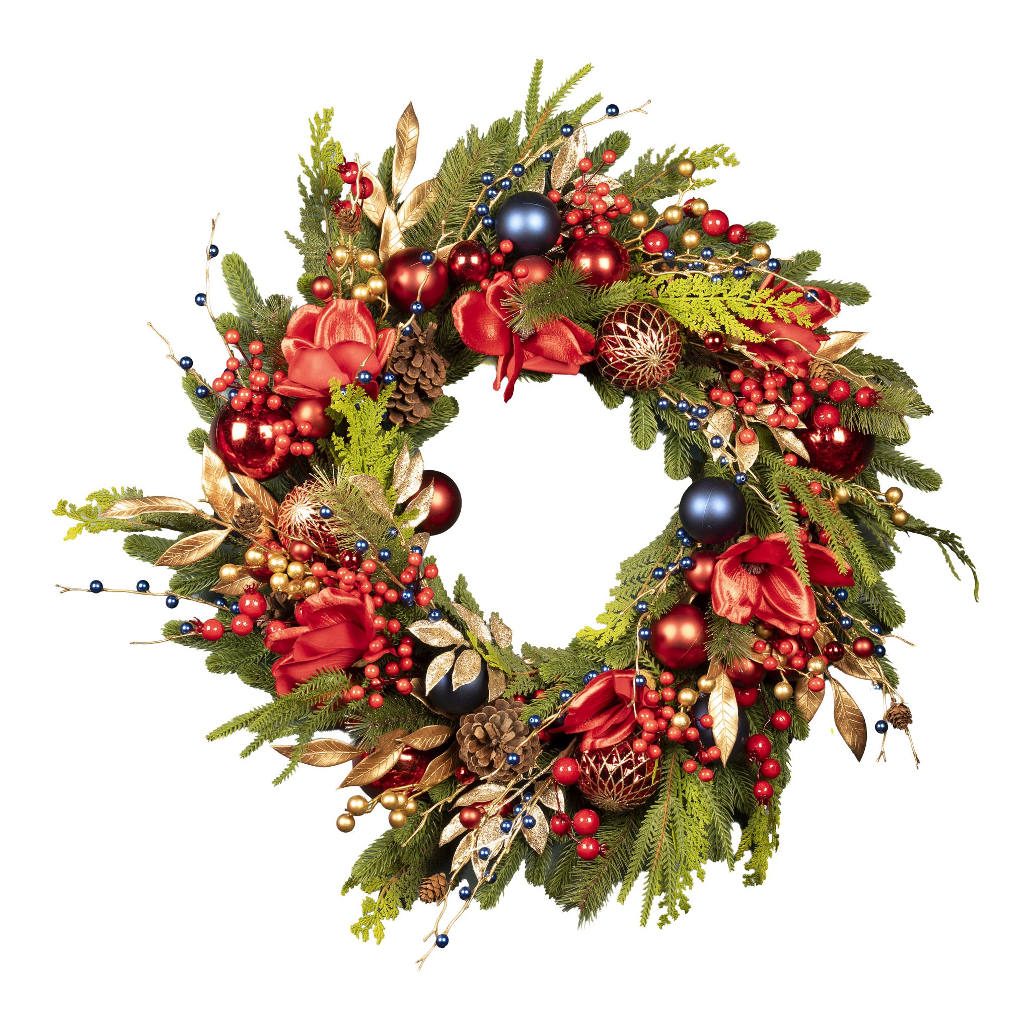 70cm Red & Blue Exquisite Wreath - Seasonal Decor
