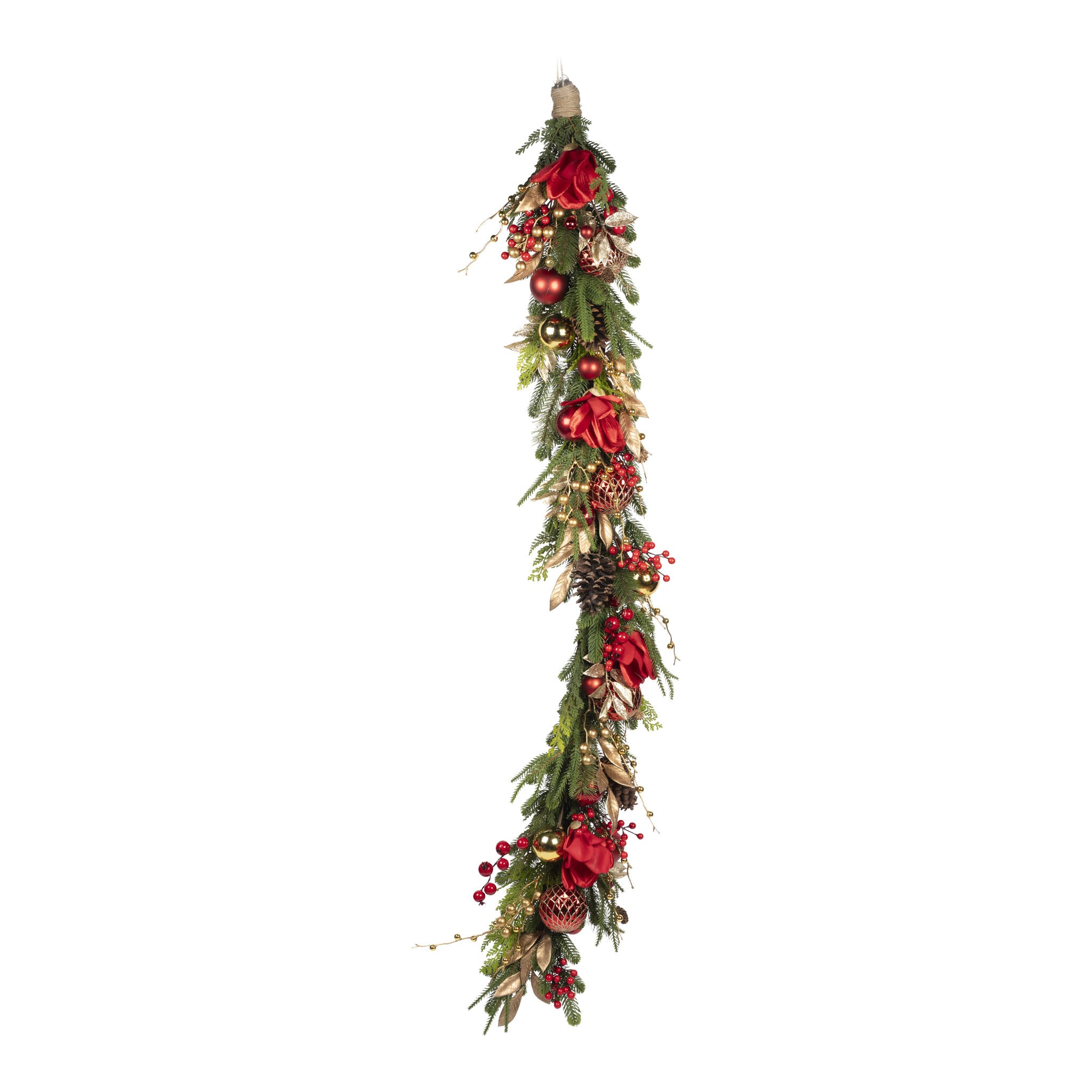 150cm / 5ft Red & Gold Exquisite Garland - Seasonal Decor