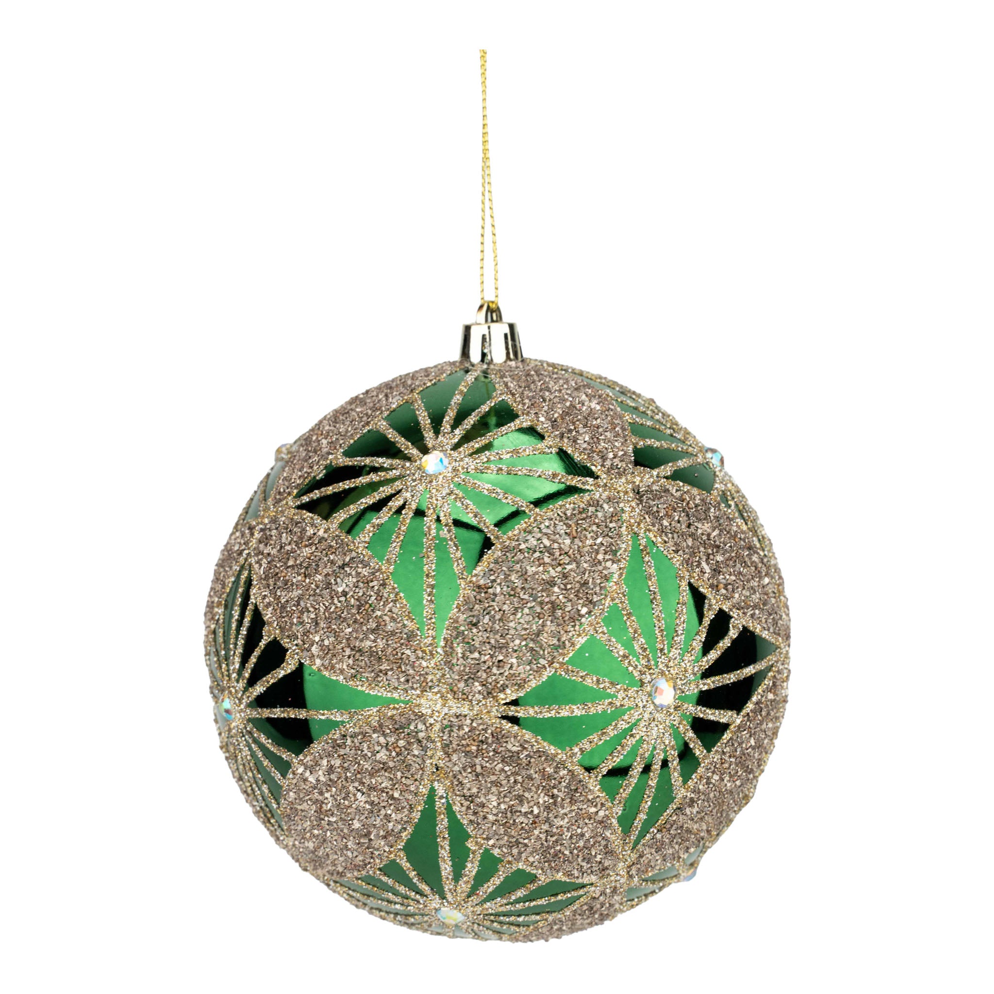 12cm Green Deluxe Ball Ornament - Seasonal Decor