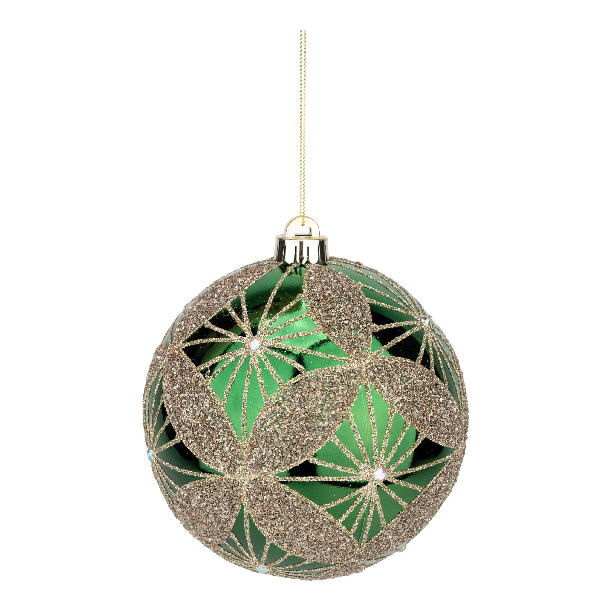 15cm Green Deluxe Ball Ornament - Seasonal Decor
