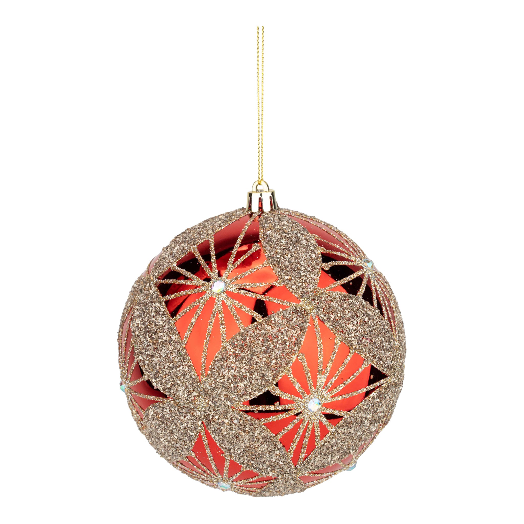 12cm Red Deluxe Ball Ornament - Seasonal Decor