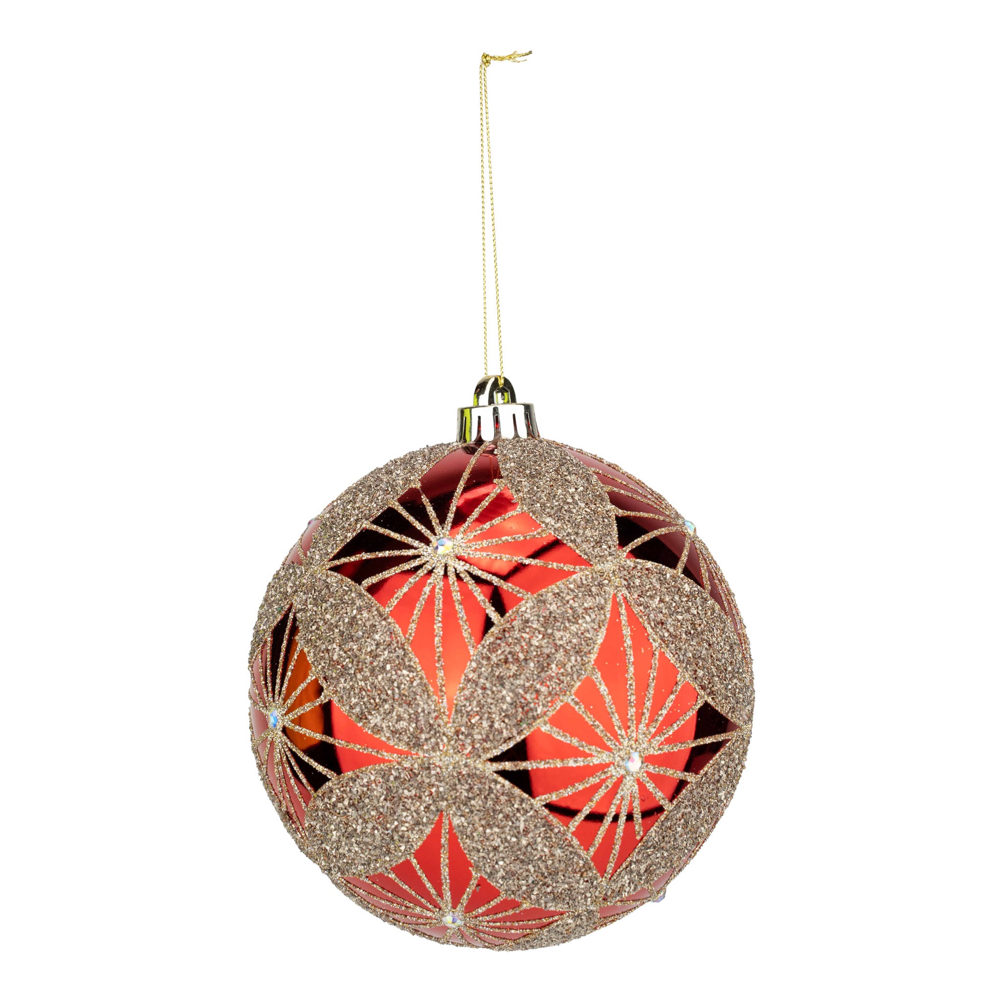 15cm Red Deluxe Ball Ornament - Seasonal Decor