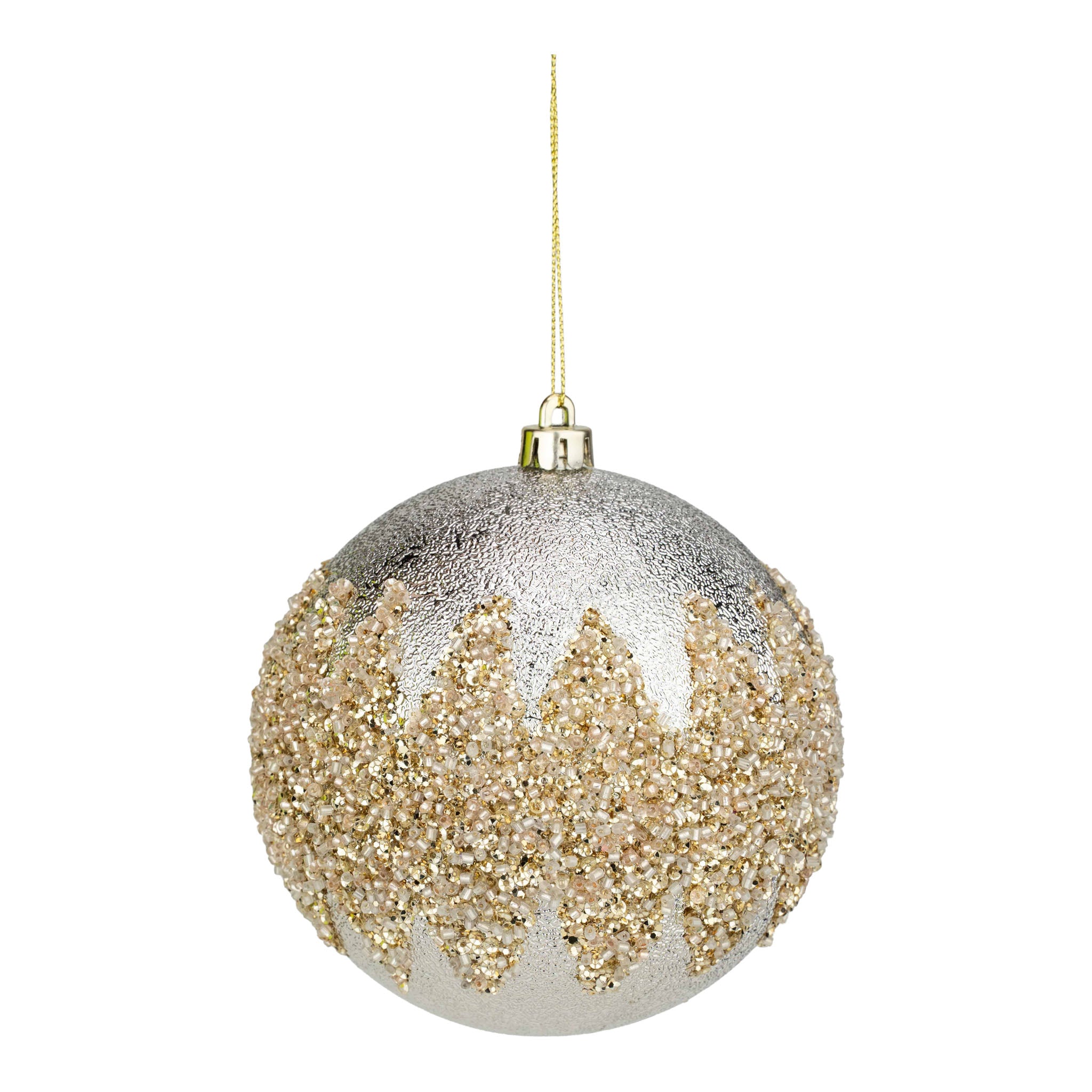12cm Champagne Encrusted Ball Ornament - Seasonal Decor