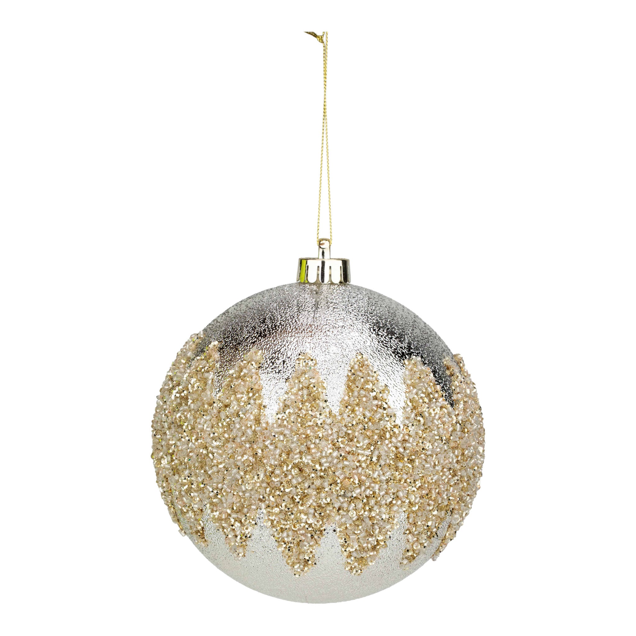 15cm Champagne Encrusted Ball Ornament - Seasonal Decor
