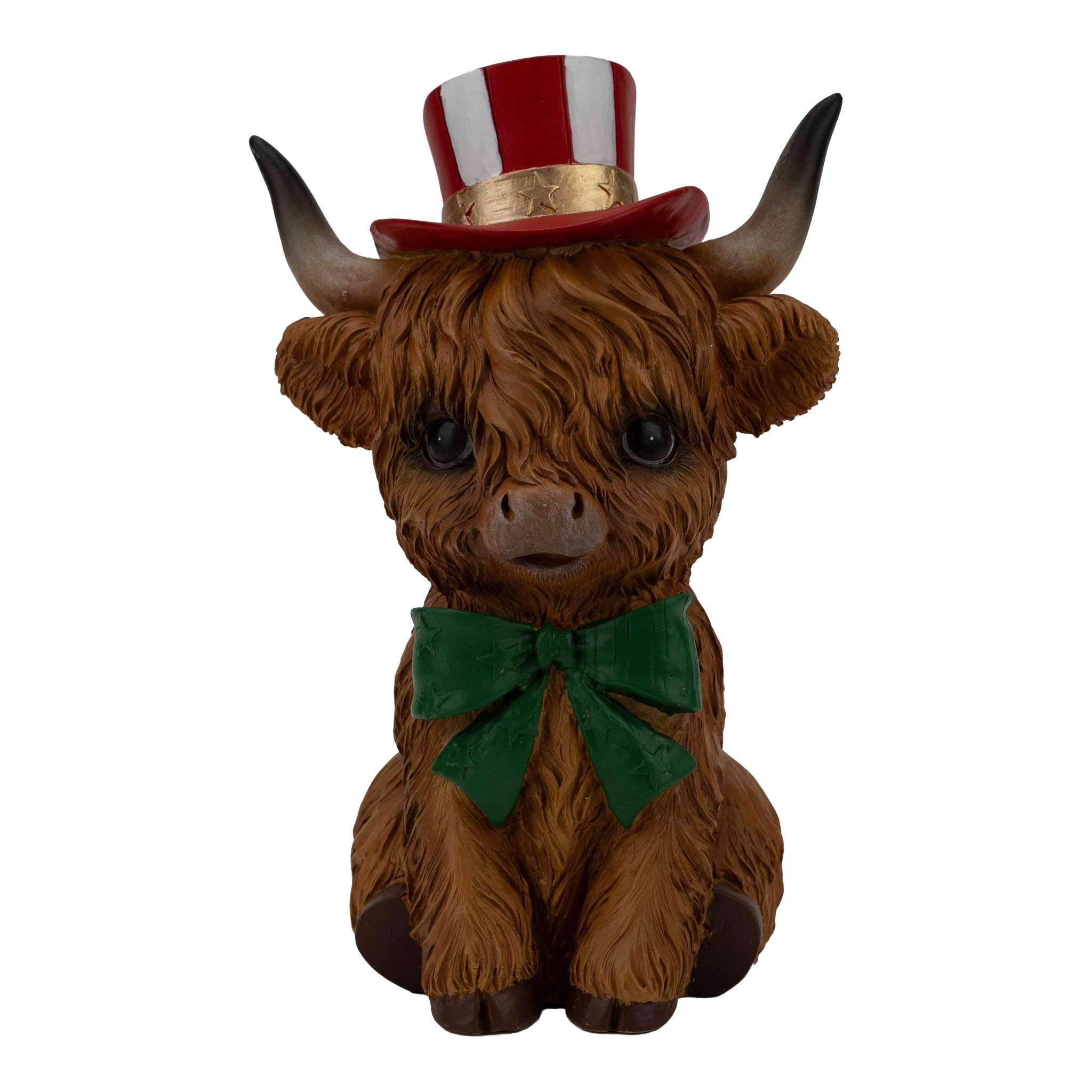 20cm Highland Cow with Top Hat - Seasonal Decor