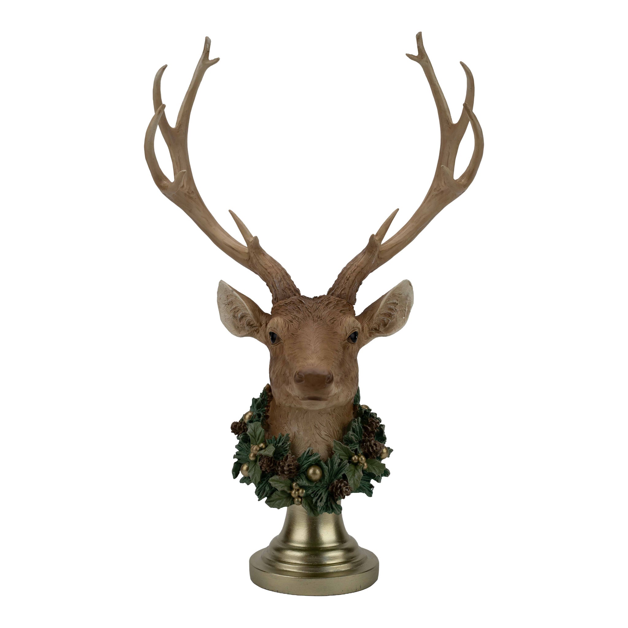 46cm Natural Deer Bust - Seasonal Decor