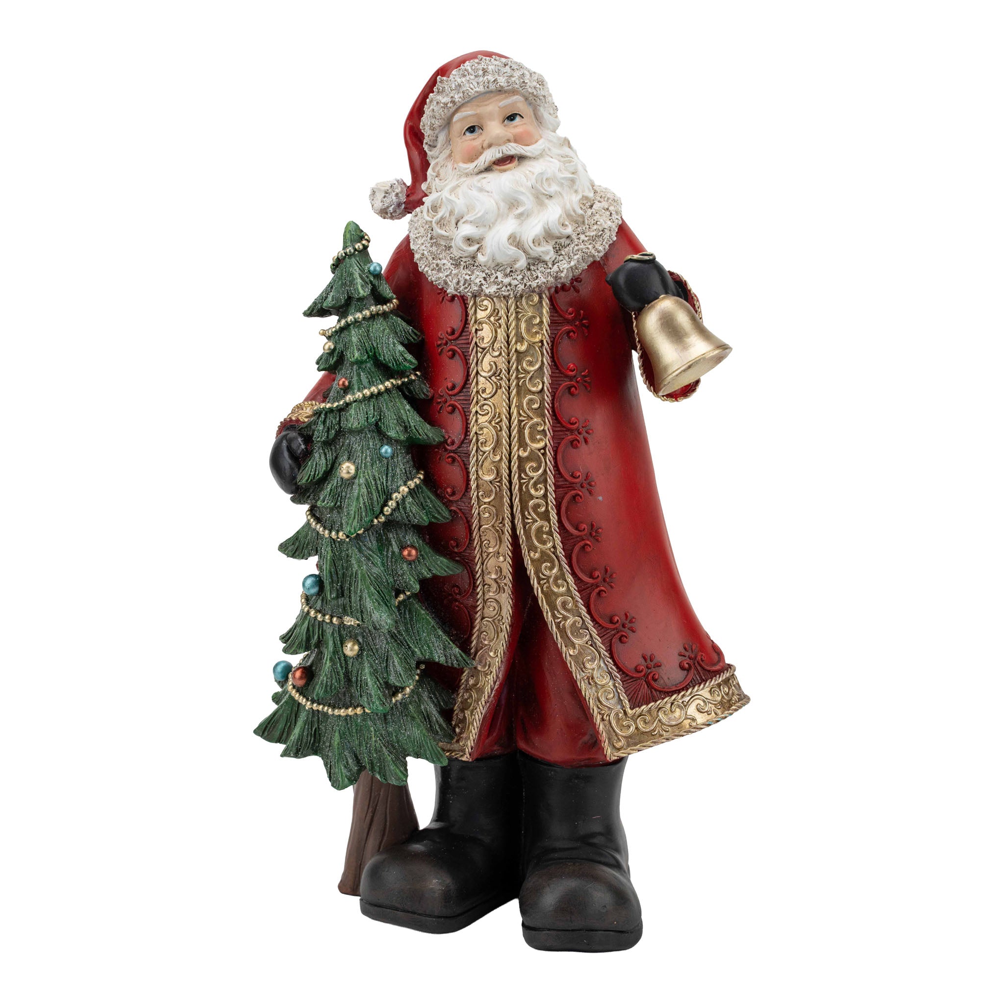 38cm Traditional Santa with Tree - Seasonal Decor