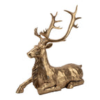 60cm Antique Gold Sitting Deer - Seasonal Decor