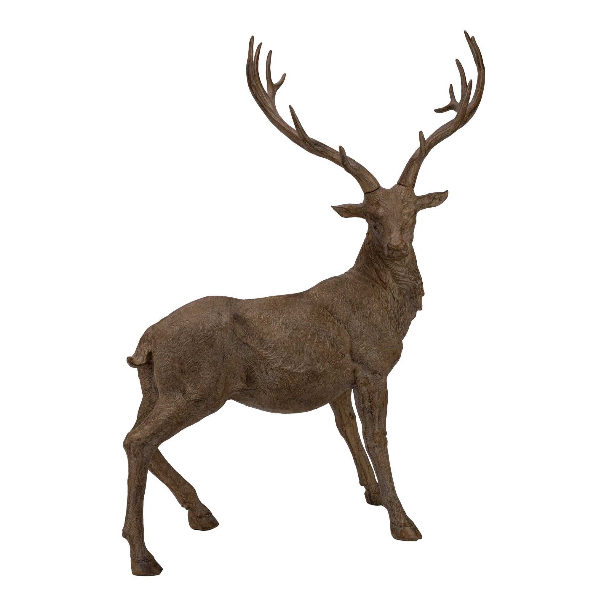78cm Natural Standing Deer - Seasonal Decor