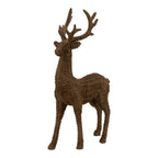 43cm Natural Faux Rattan Standing Deer - Seasonal Decor