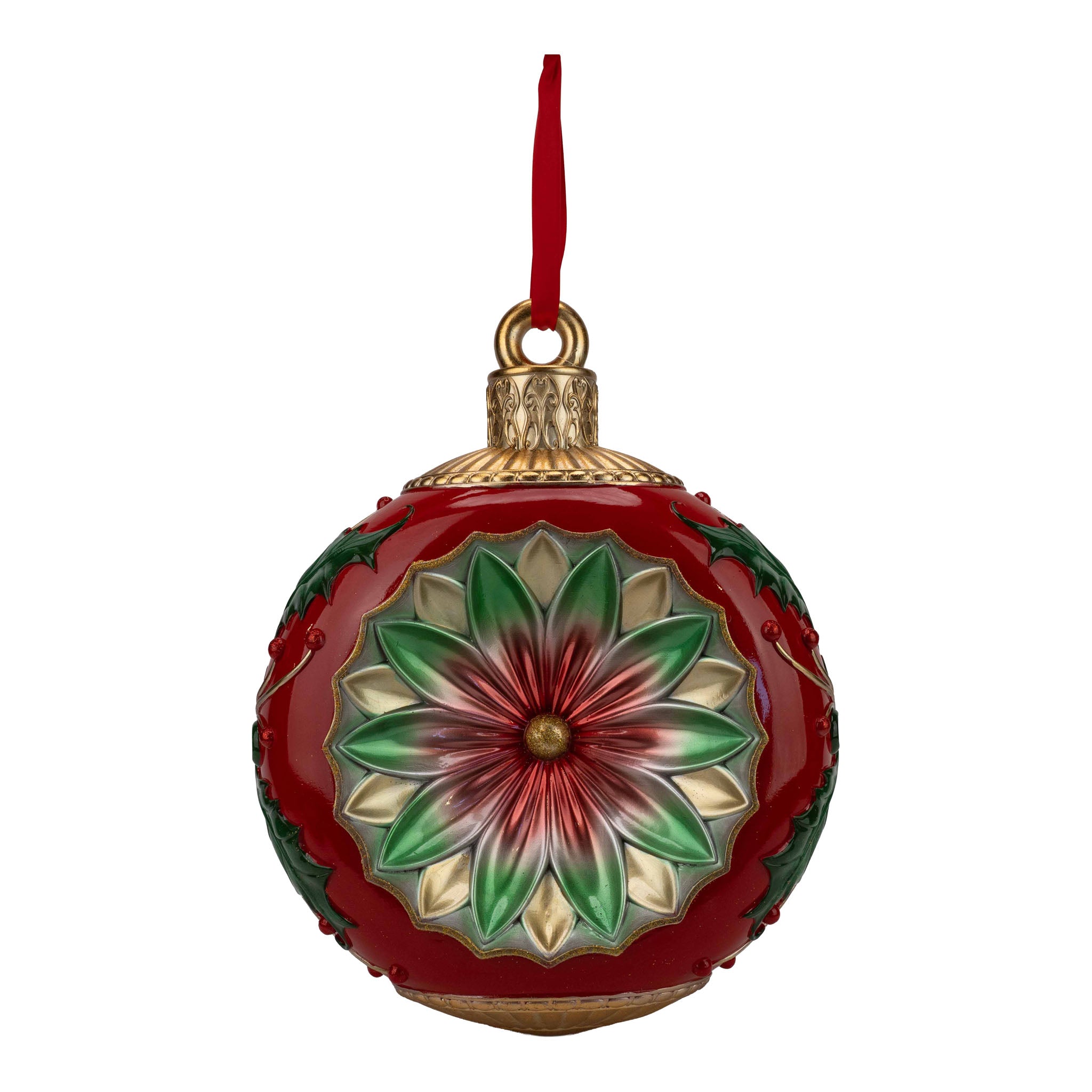 47cm Vintage Red Round Hanging - Seasonal Decor