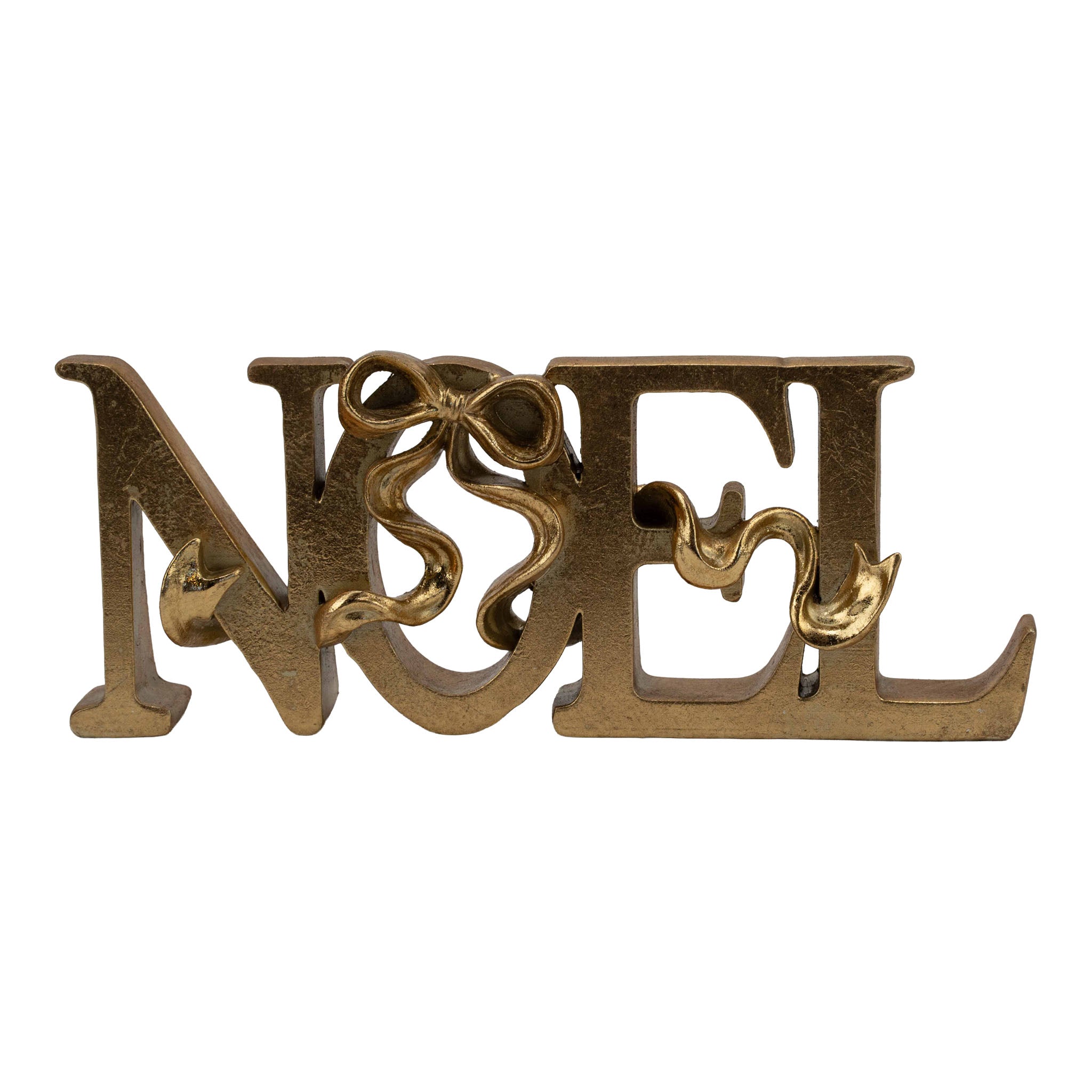 22cm Gold Bow Noel Sign - Seasonal Decor
