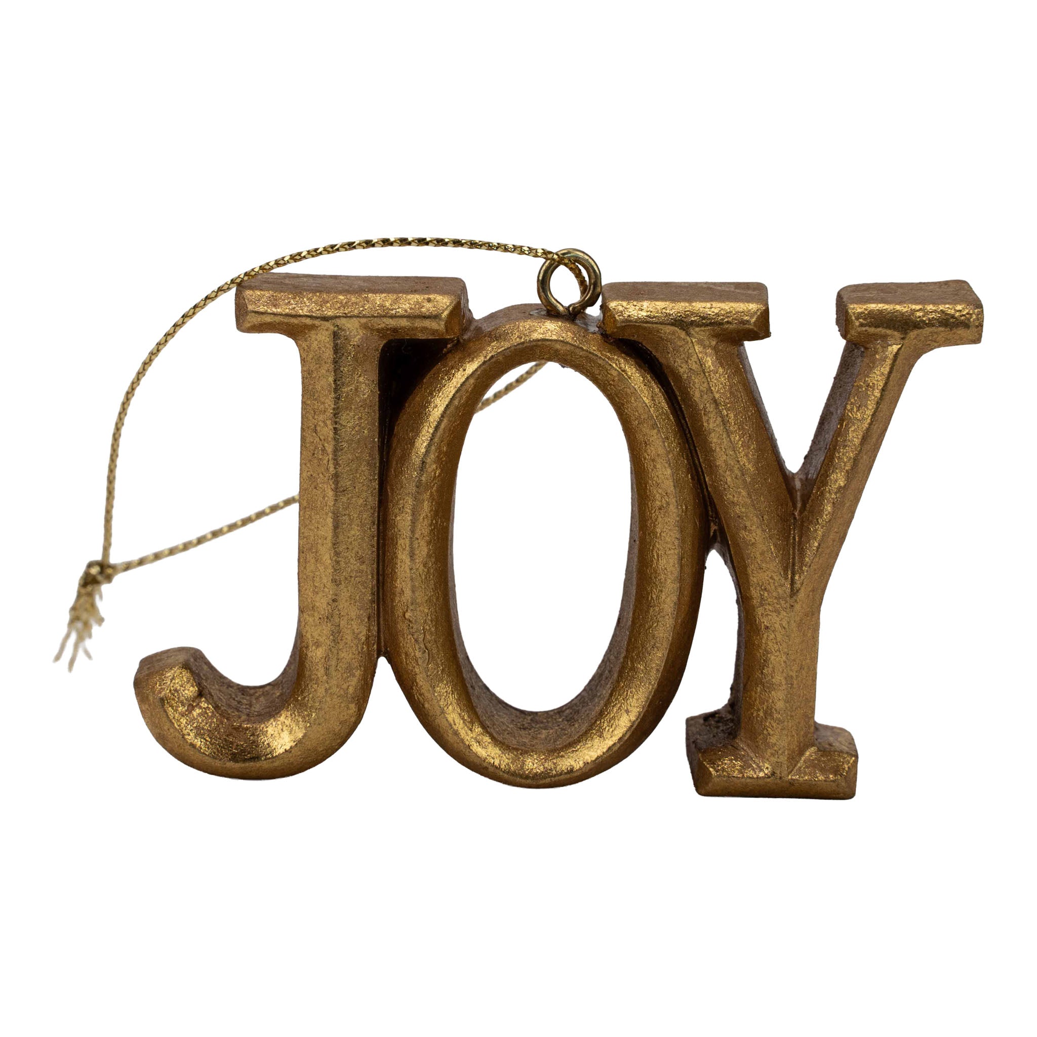 8cm Gold Joy Hanging - Seasonal Decor
