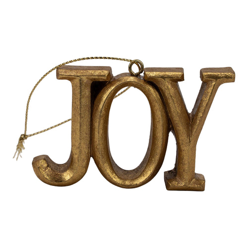 8cm Gold Joy Hanging - Seasonal Decor